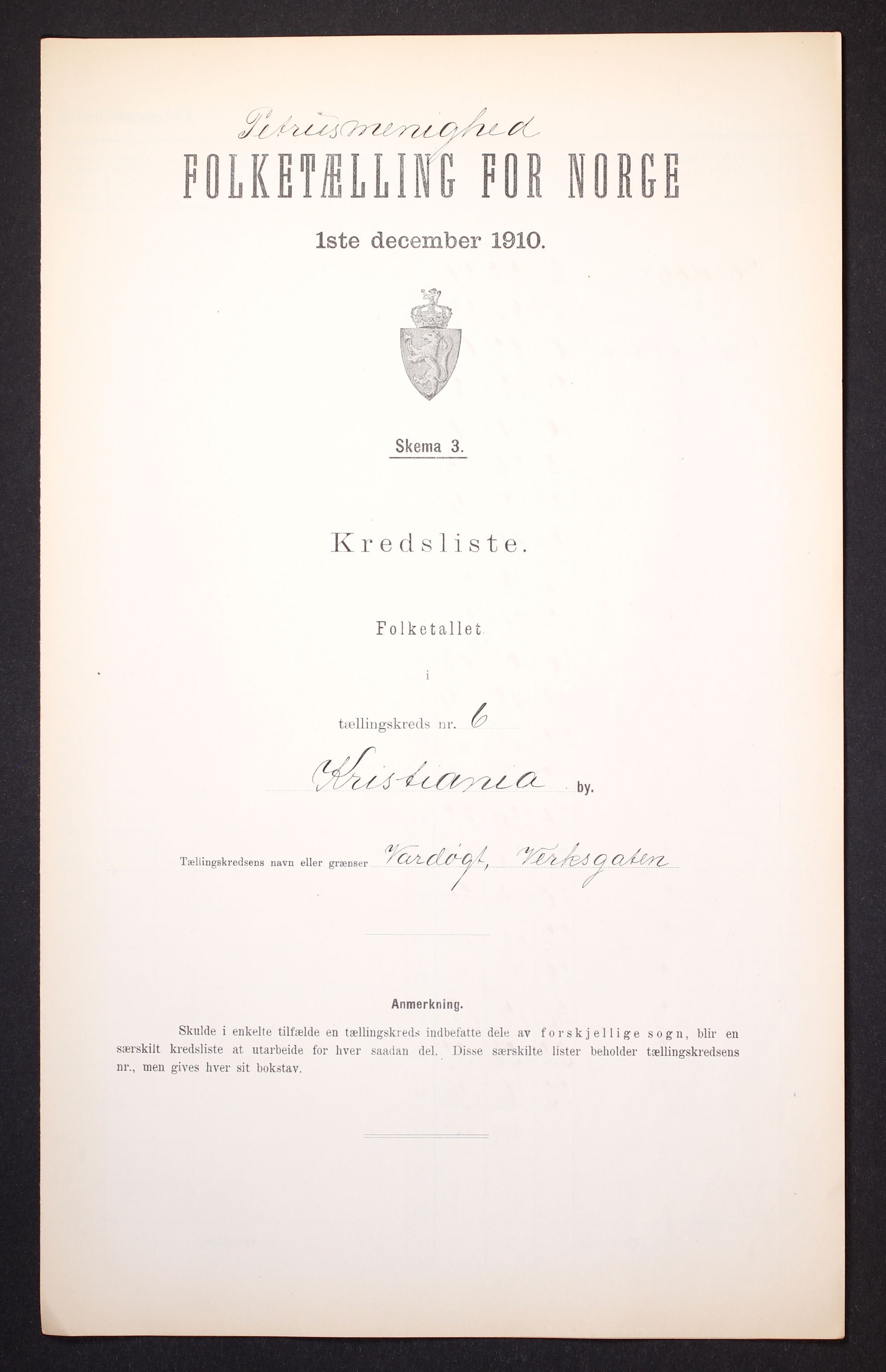 RA, Folketelling 1910 for 0301 Kristiania kjøpstad, 1910, s. 412