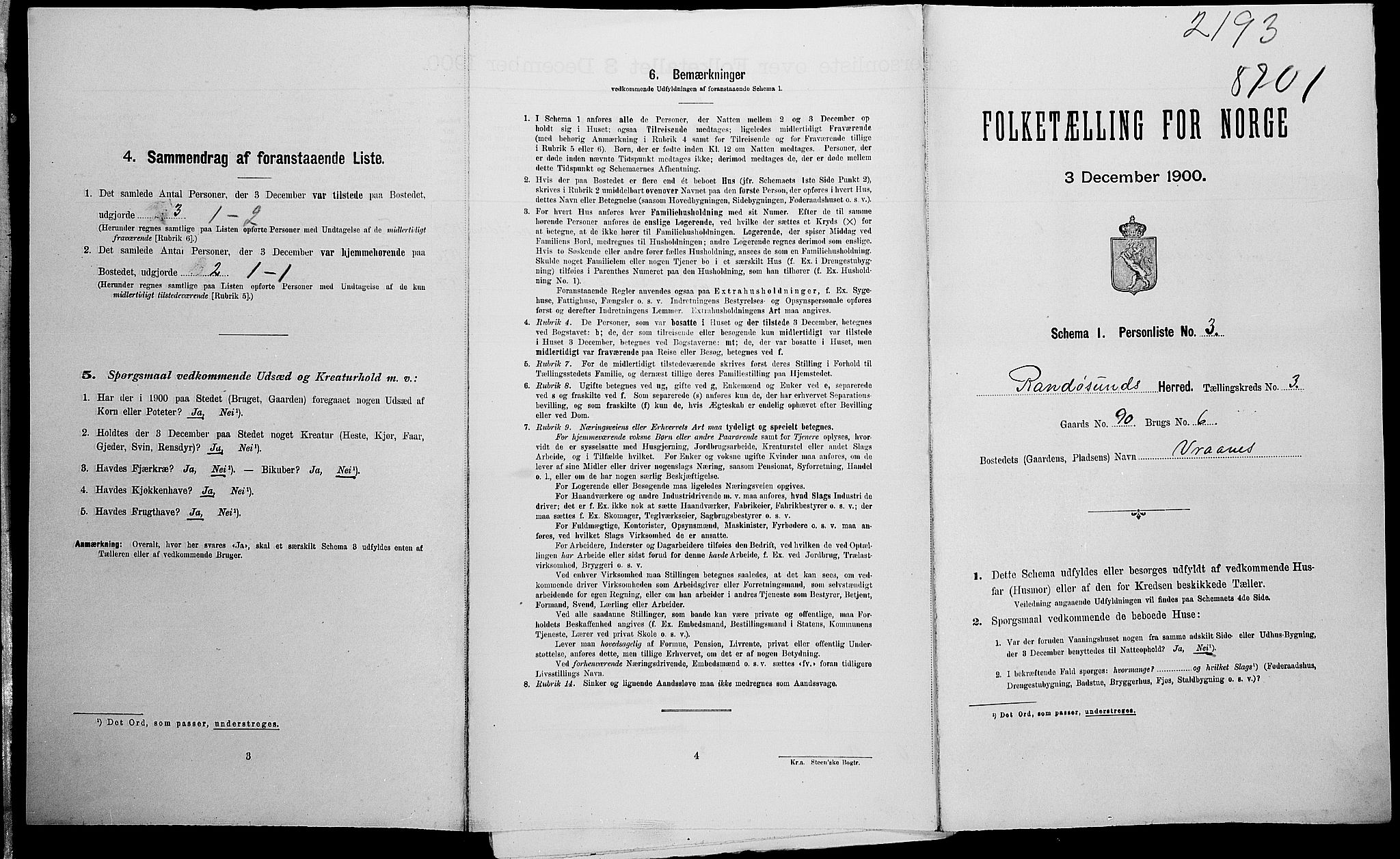 SAK, Folketelling 1900 for 1011 Randesund herred, 1900, s. 33