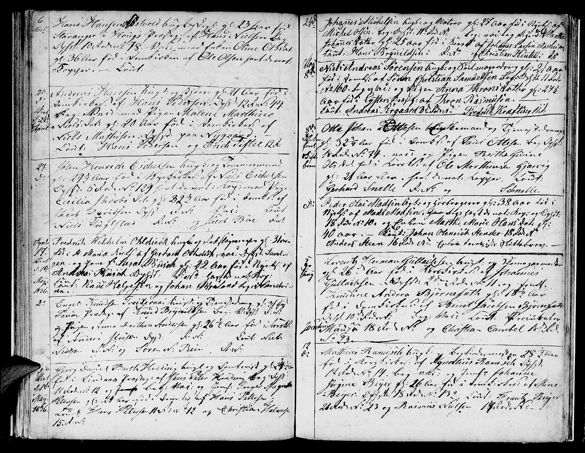 Domkirken sokneprestembete, AV/SAB-A-74801/H/Hab/L0003: Klokkerbok nr. A 3, 1820-1853, s. 54
