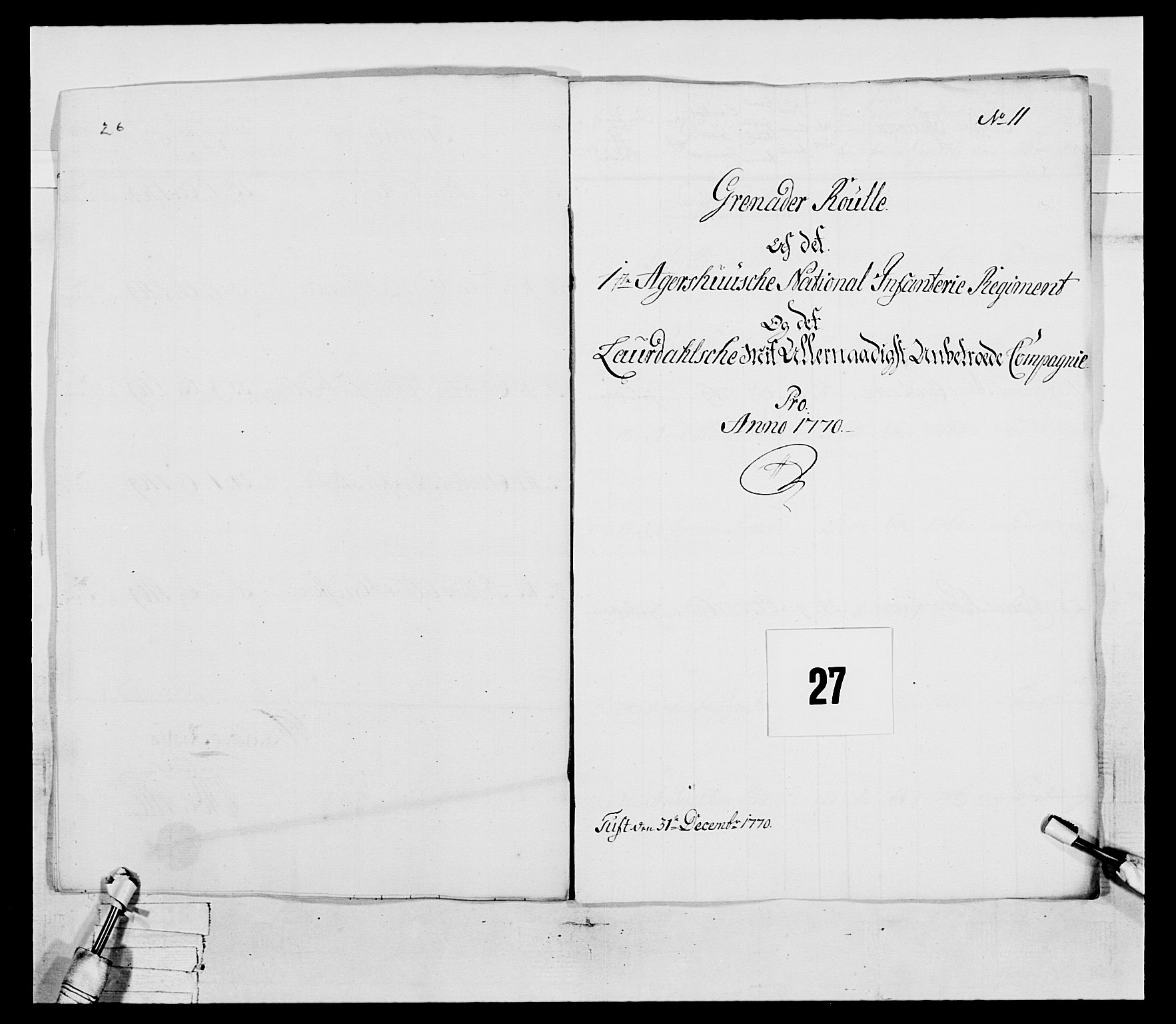 Generalitets- og kommissariatskollegiet, Det kongelige norske kommissariatskollegium, RA/EA-5420/E/Eh/L0037: 1. Akershusiske nasjonale infanteriregiment, 1767-1773, s. 106