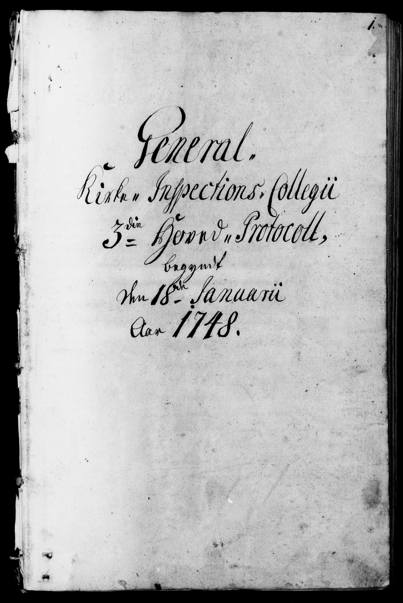 Generalkirkeinspektionskollegiet, DRA/A-0008/F4-01/F4-01-03: General Kirke-Inspections Collegii Hovedprotocoll, 1748-1753