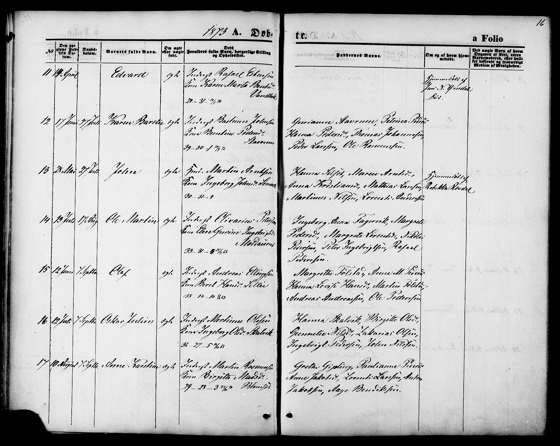 Ministerialprotokoller, klokkerbøker og fødselsregistre - Nord-Trøndelag, AV/SAT-A-1458/744/L0419: Ministerialbok nr. 744A03, 1867-1881, s. 16