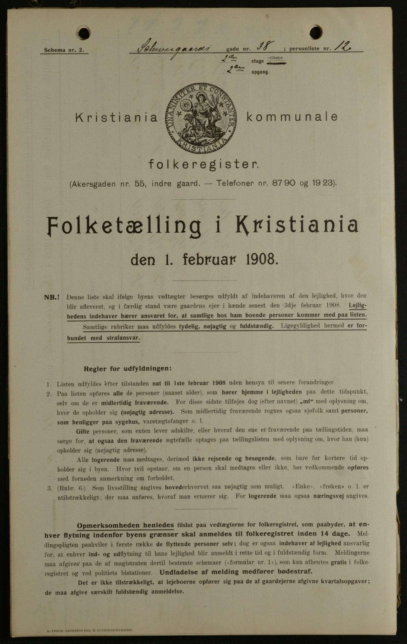 OBA, Kommunal folketelling 1.2.1908 for Kristiania kjøpstad, 1908, s. 81824