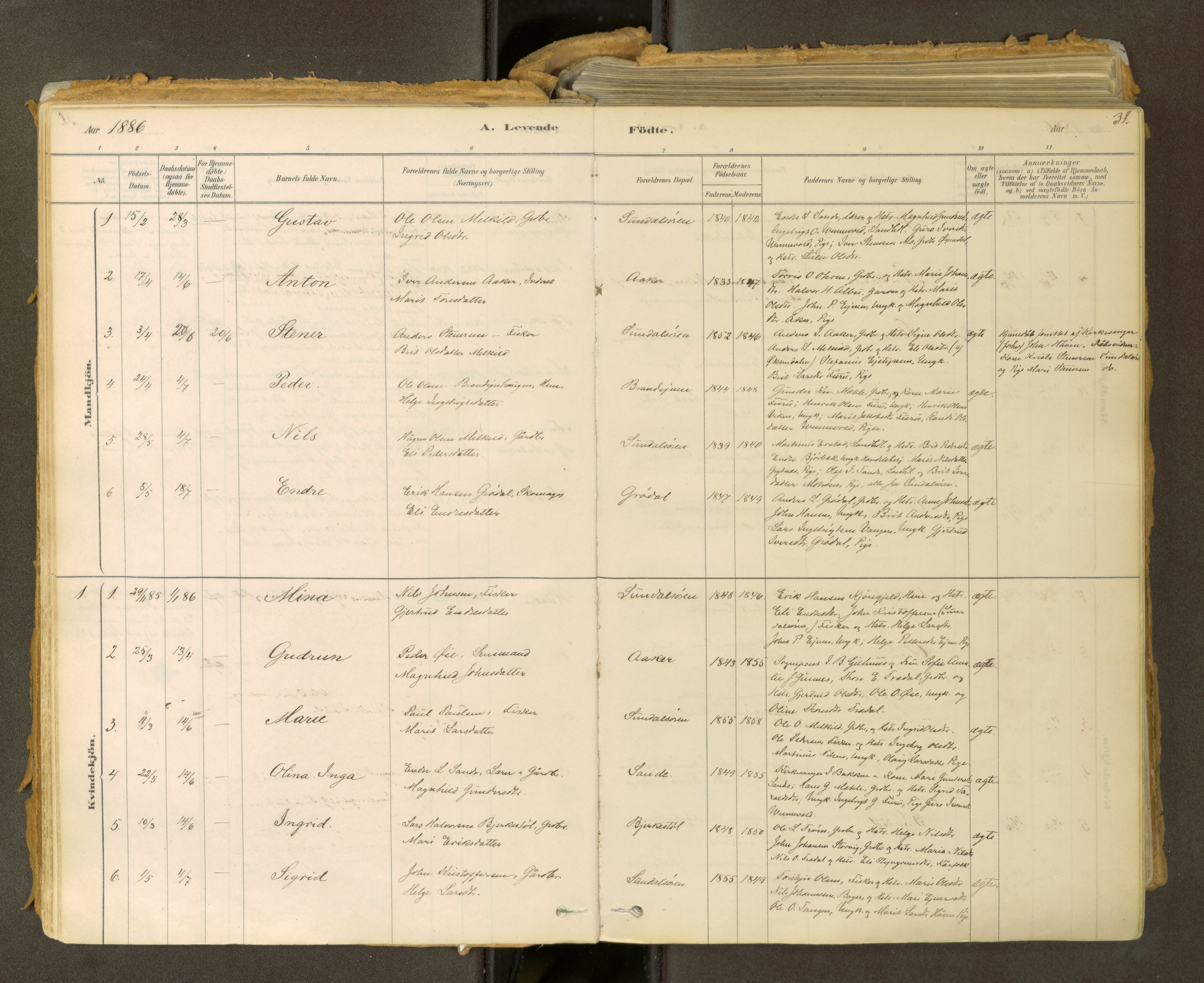 Sunndal sokneprestkontor, AV/SAT-A-1085/1/I/I1/I1a: Ministerialbok nr. 2, 1877-1914, s. 31