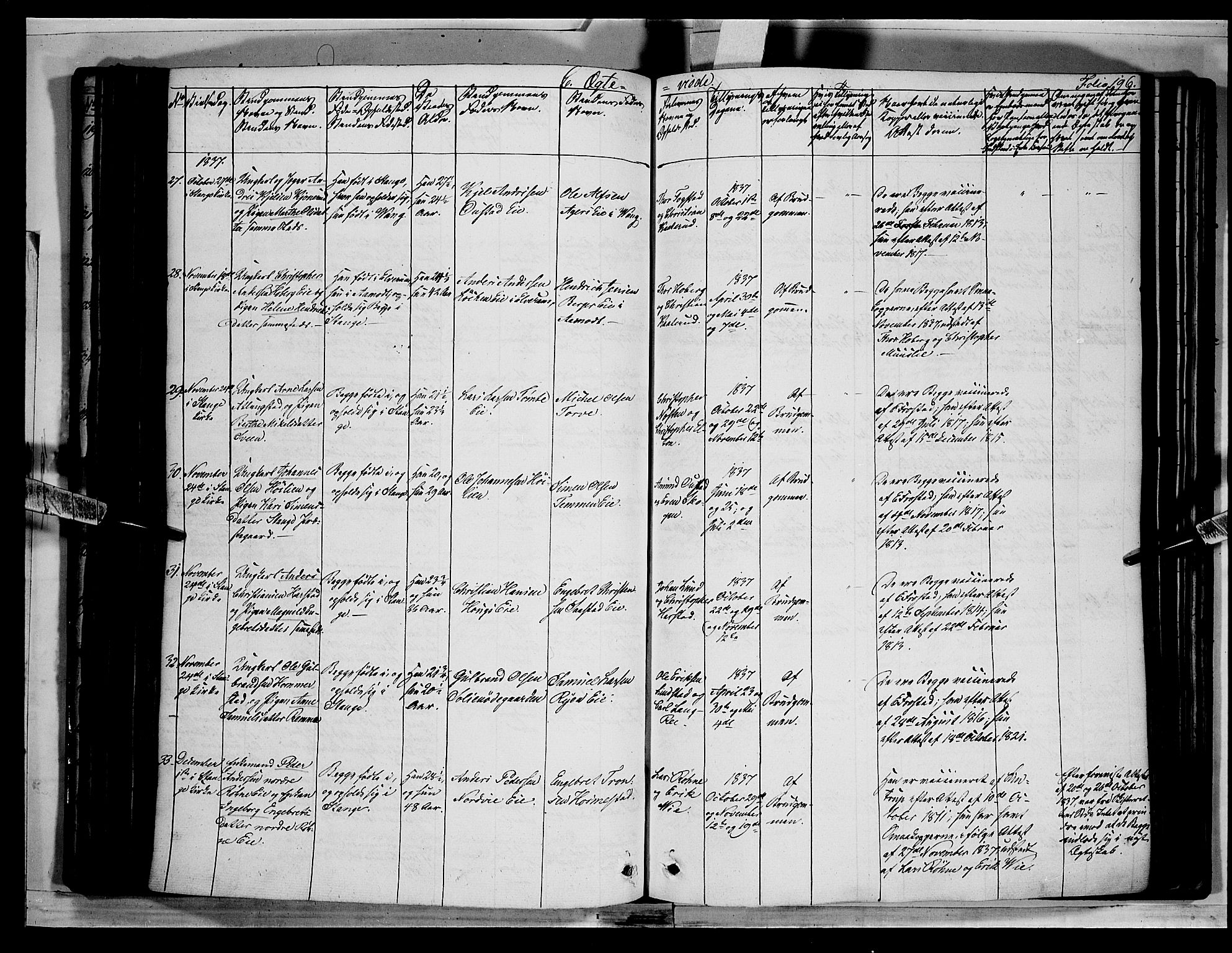 Stange prestekontor, AV/SAH-PREST-002/K/L0010: Ministerialbok nr. 10, 1835-1845, s. 196