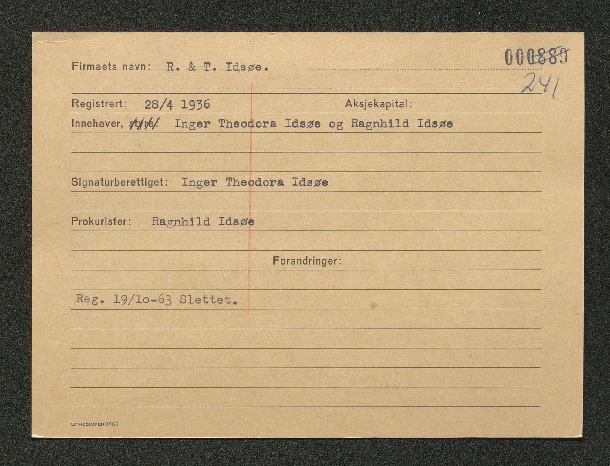 Stavanger byfogd, AV/SAST-A-101408/001/4/42/422/4221A/L0002: Register over slettede firma D-G, 1891-1987, s. 507