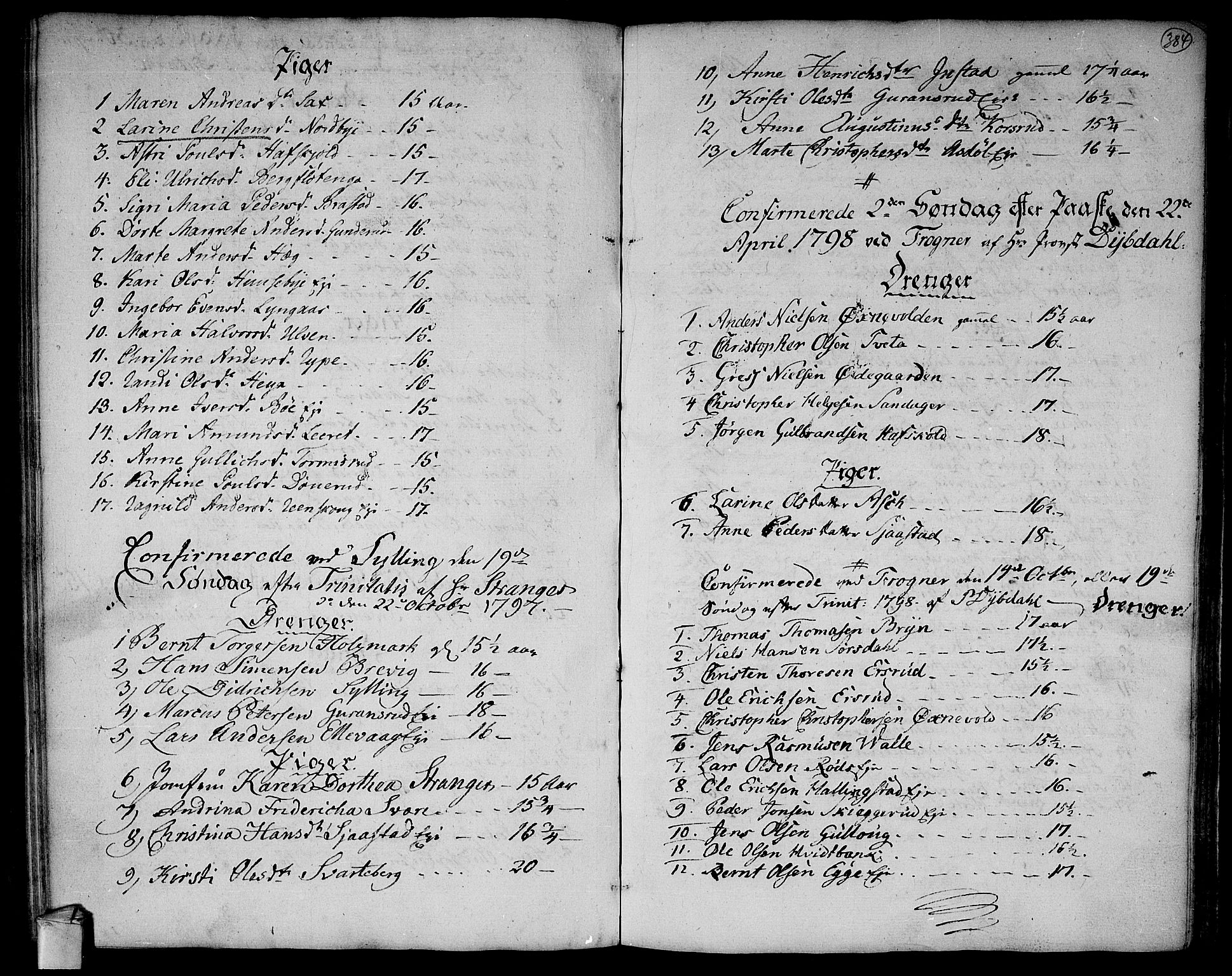 Lier kirkebøker, AV/SAKO-A-230/F/Fa/L0007: Ministerialbok nr. I 7, 1794-1813, s. 384