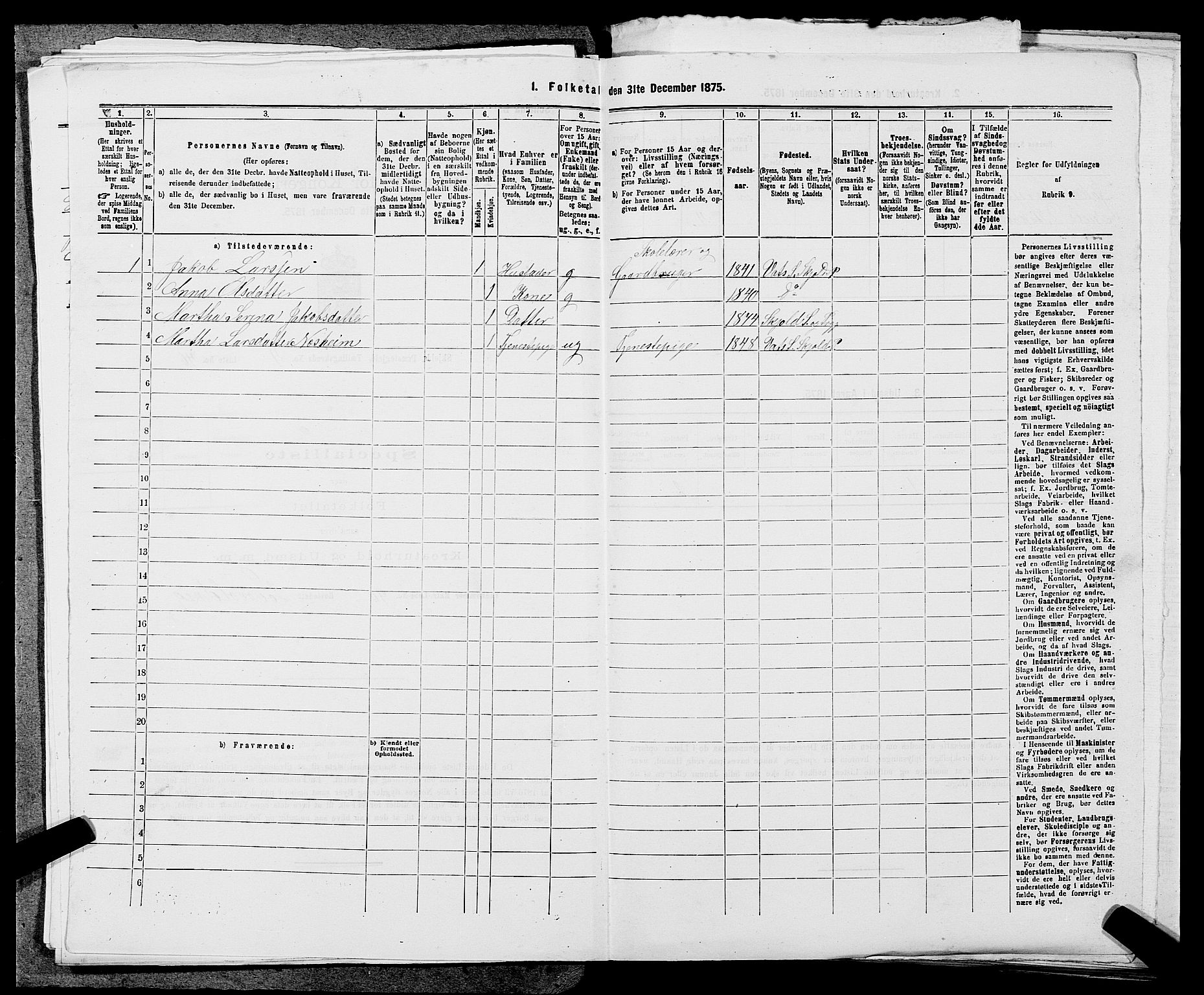 SAST, Folketelling 1875 for 1154P Skjold prestegjeld, 1875, s. 382