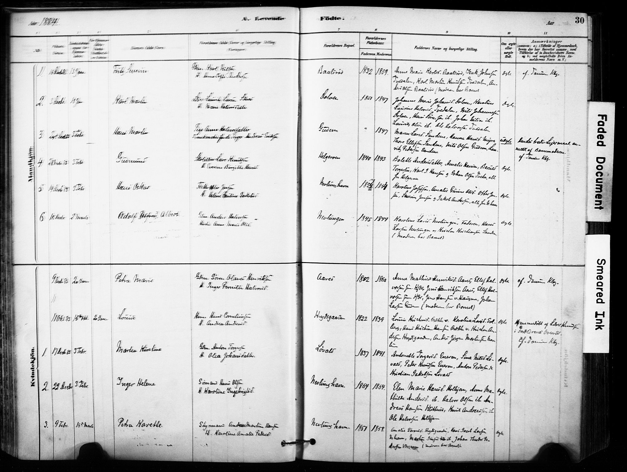 Brunlanes kirkebøker, SAKO/A-342/F/Fb/L0001: Ministerialbok nr. II 1, 1878-1899, s. 30