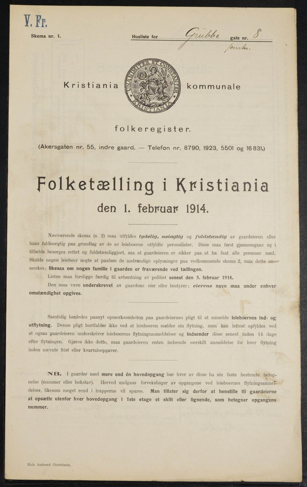 OBA, Kommunal folketelling 1.2.1914 for Kristiania, 1914, s. 30321