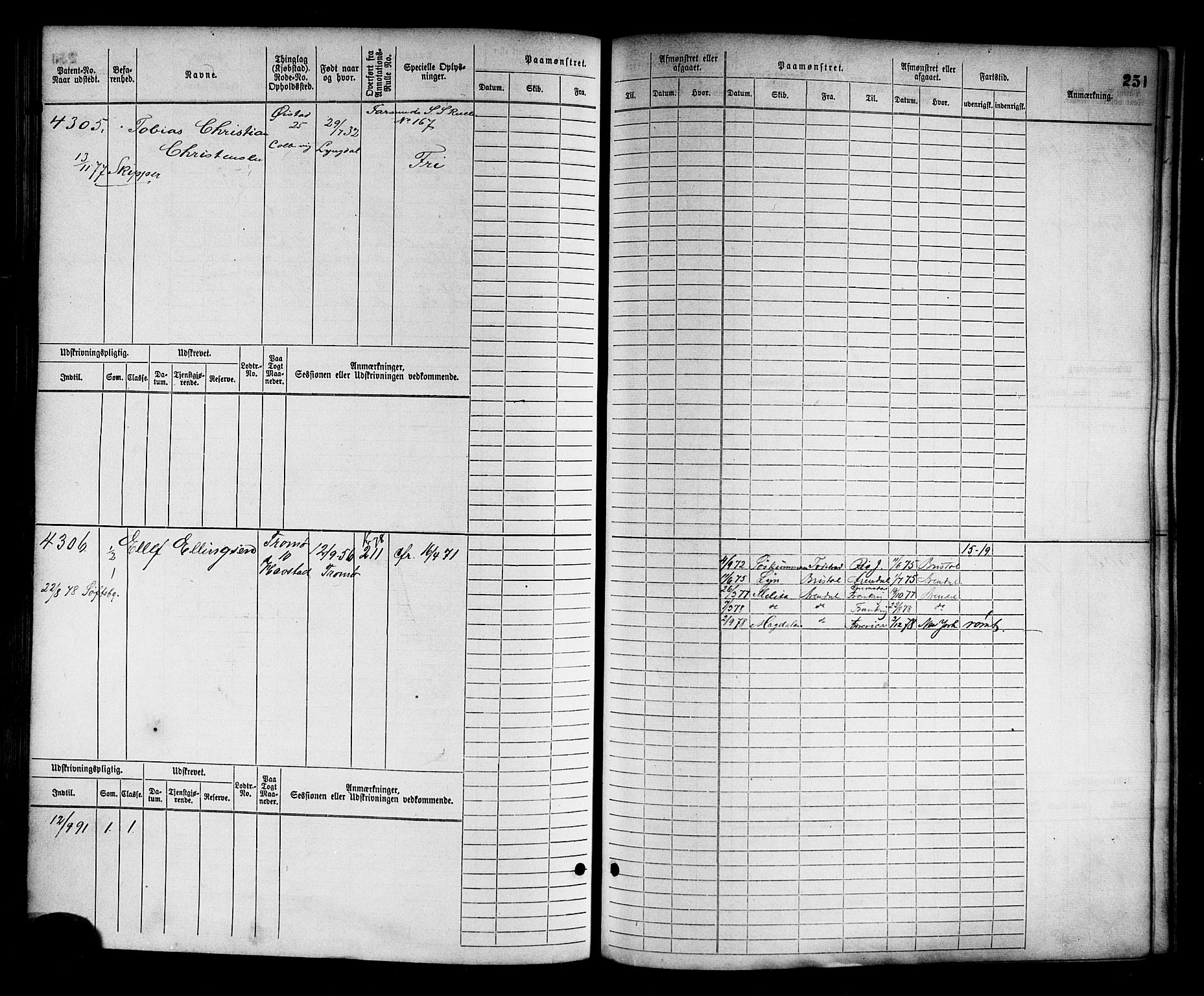 Arendal mønstringskrets, AV/SAK-2031-0012/F/Fb/L0015: Hovedrulle nr 3807-4568, S-13, 1872-1900, s. 258