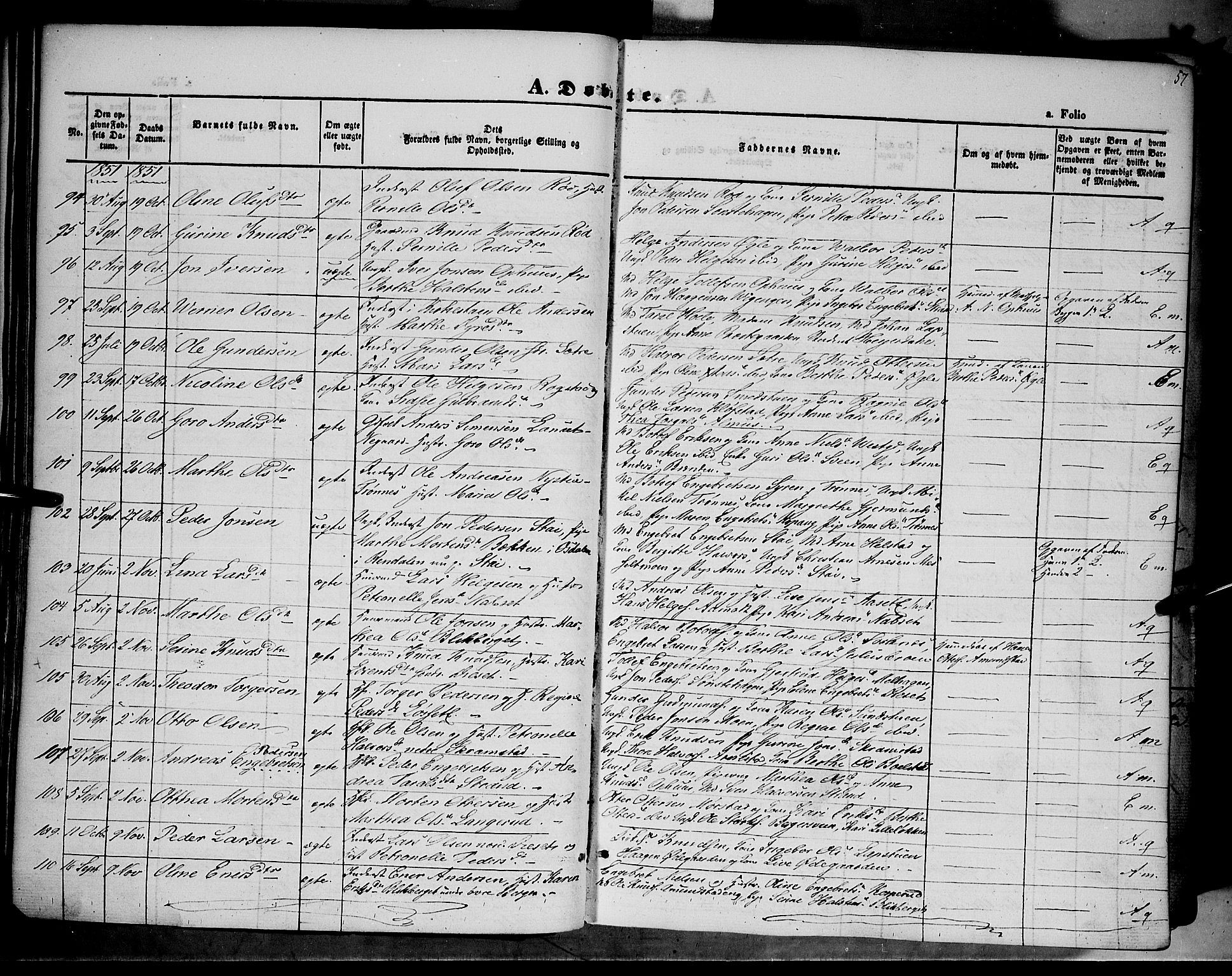Åmot prestekontor, Hedmark, AV/SAH-PREST-056/H/Ha/Haa/L0006: Ministerialbok nr. 6, 1842-1861, s. 57