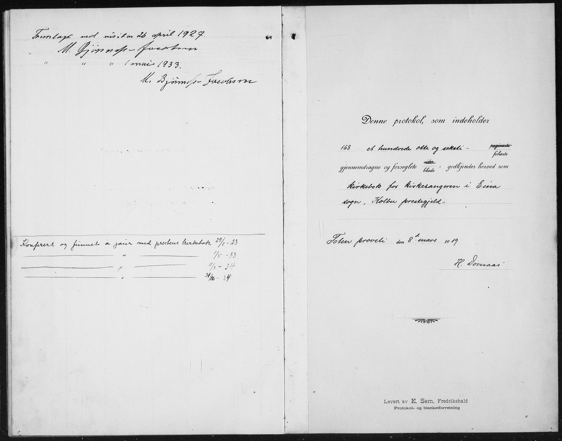 Kolbu prestekontor, AV/SAH-PREST-110/H/Ha/Hab/L0006: Klokkerbok nr. 6, 1916-1934