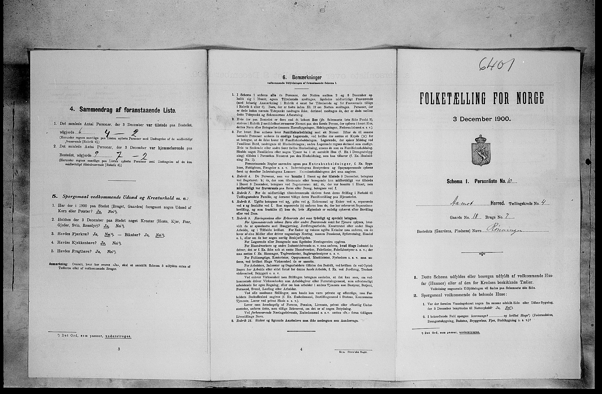 SAH, Folketelling 1900 for 0429 Åmot herred, 1900, s. 486