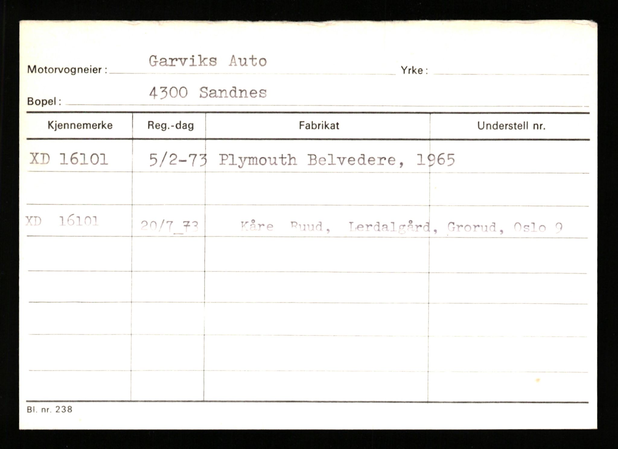 Stavanger trafikkstasjon, SAST/A-101942/0/G/L0004: Registreringsnummer: 15497 - 22957, 1930-1971, s. 359