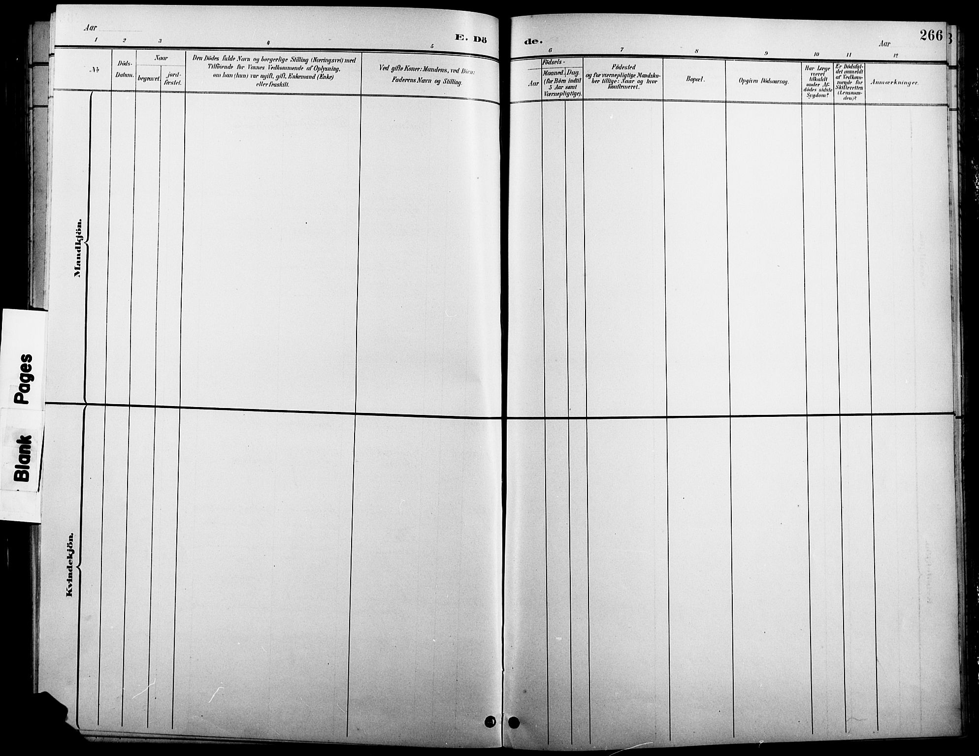 Åsnes prestekontor, AV/SAH-PREST-042/H/Ha/Hab/L0005: Klokkerbok nr. 5, 1895-1920, s. 266