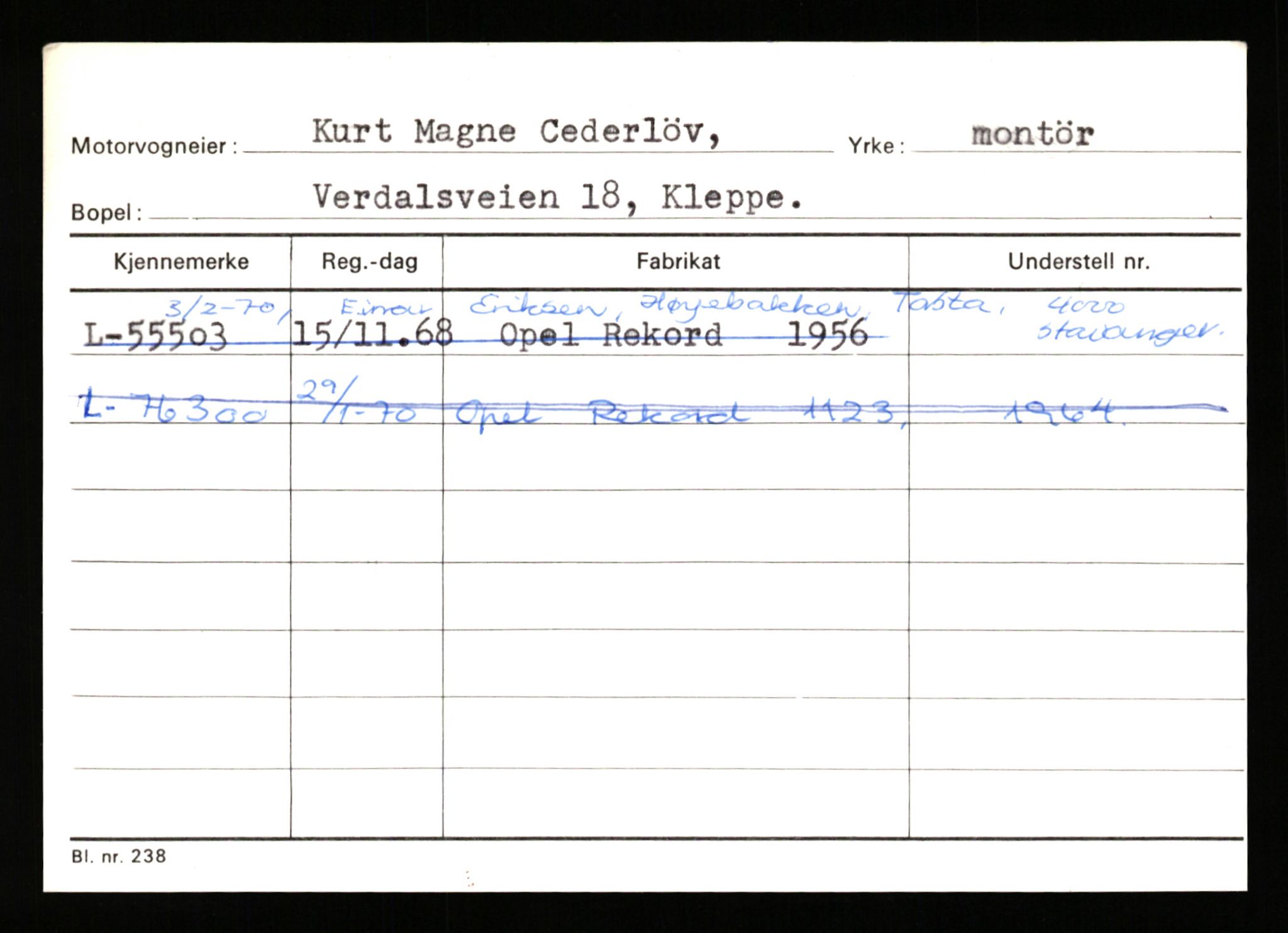 Stavanger trafikkstasjon, SAST/A-101942/0/H/L0005: Bue - Dahlstrøm, 1930-1971, s. 2155