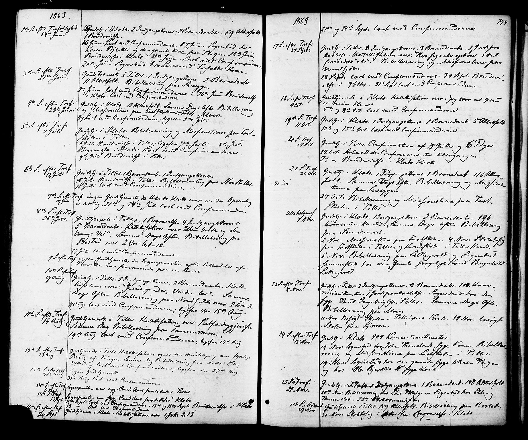 Ministerialprotokoller, klokkerbøker og fødselsregistre - Sør-Trøndelag, AV/SAT-A-1456/618/L0442: Ministerialbok nr. 618A06 /1, 1863-1879, s. 374