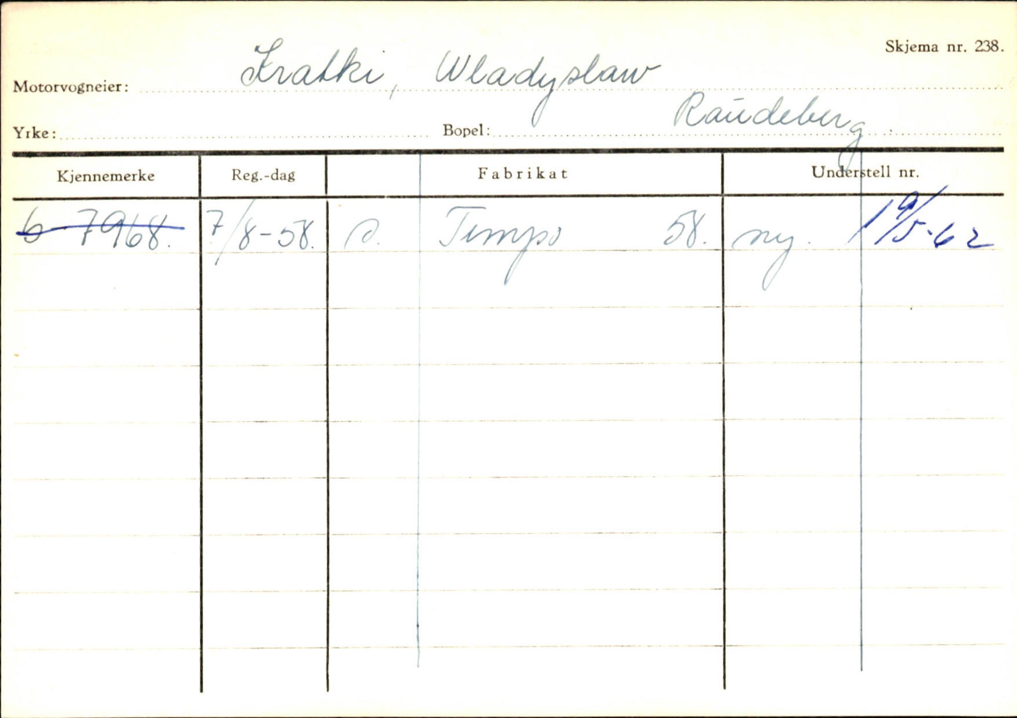 Statens vegvesen, Sogn og Fjordane vegkontor, SAB/A-5301/4/F/L0144: Registerkort Vågsøy A-R, 1945-1975, s. 1336