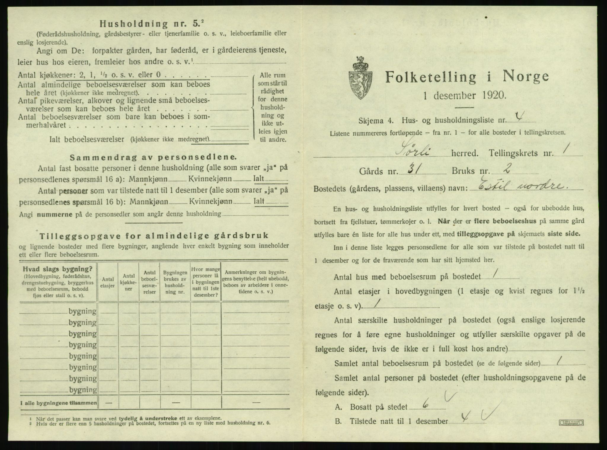 SAT, Folketelling 1920 for 1737 Sørli herred, 1920, s. 27