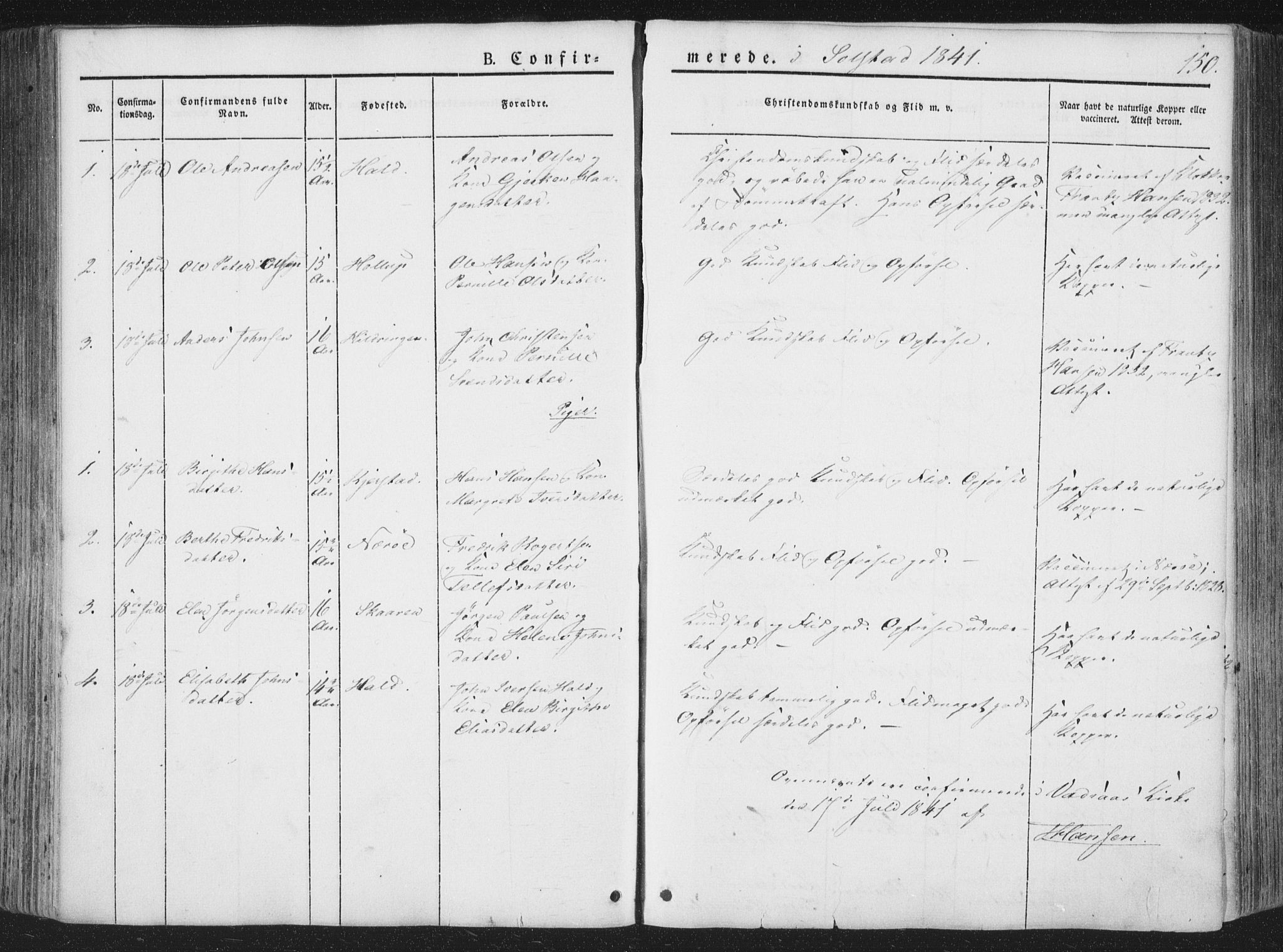 Ministerialprotokoller, klokkerbøker og fødselsregistre - Nordland, SAT/A-1459/810/L0145: Ministerialbok nr. 810A07 /2, 1841-1862, s. 150
