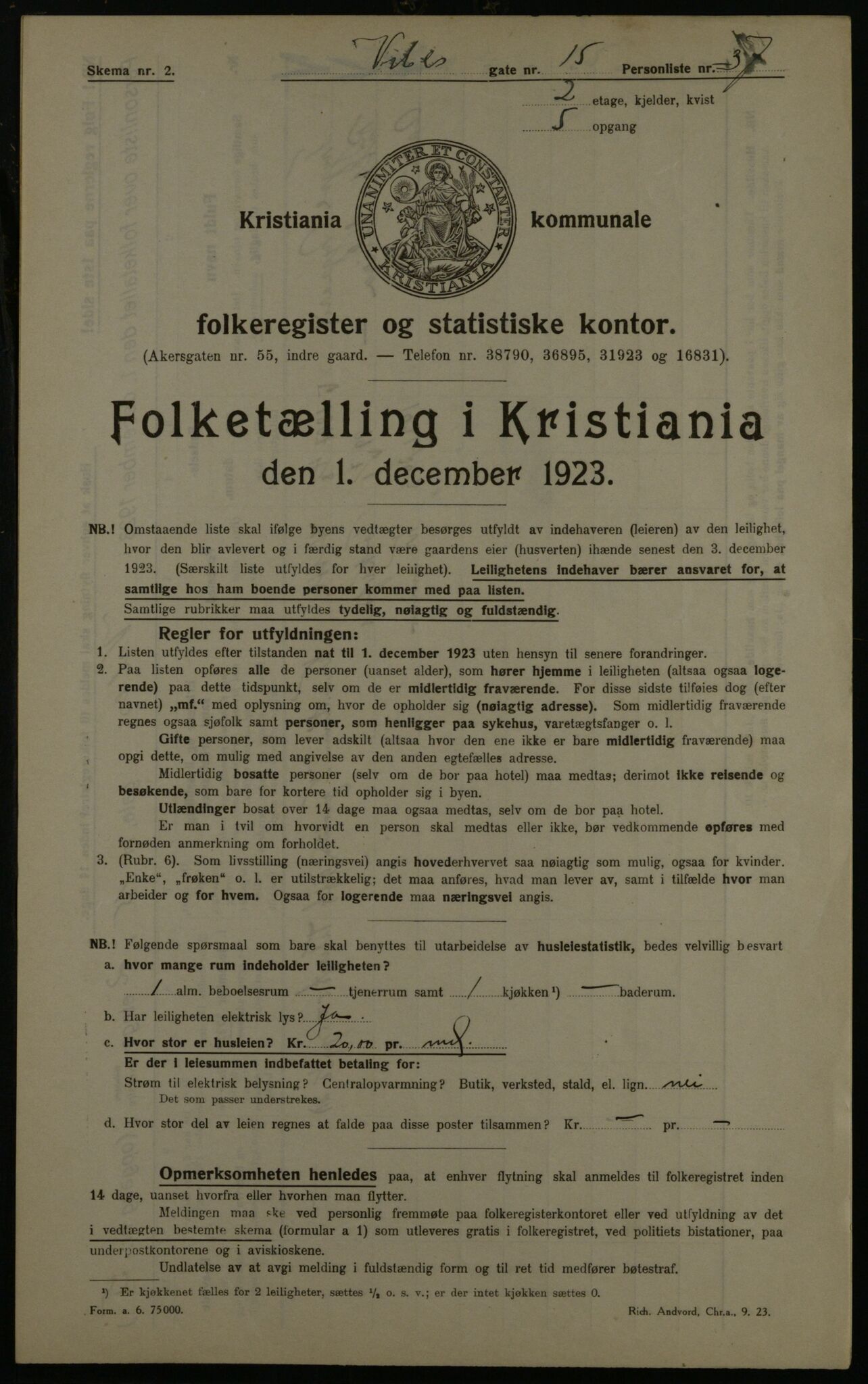 OBA, Kommunal folketelling 1.12.1923 for Kristiania, 1923, s. 135808