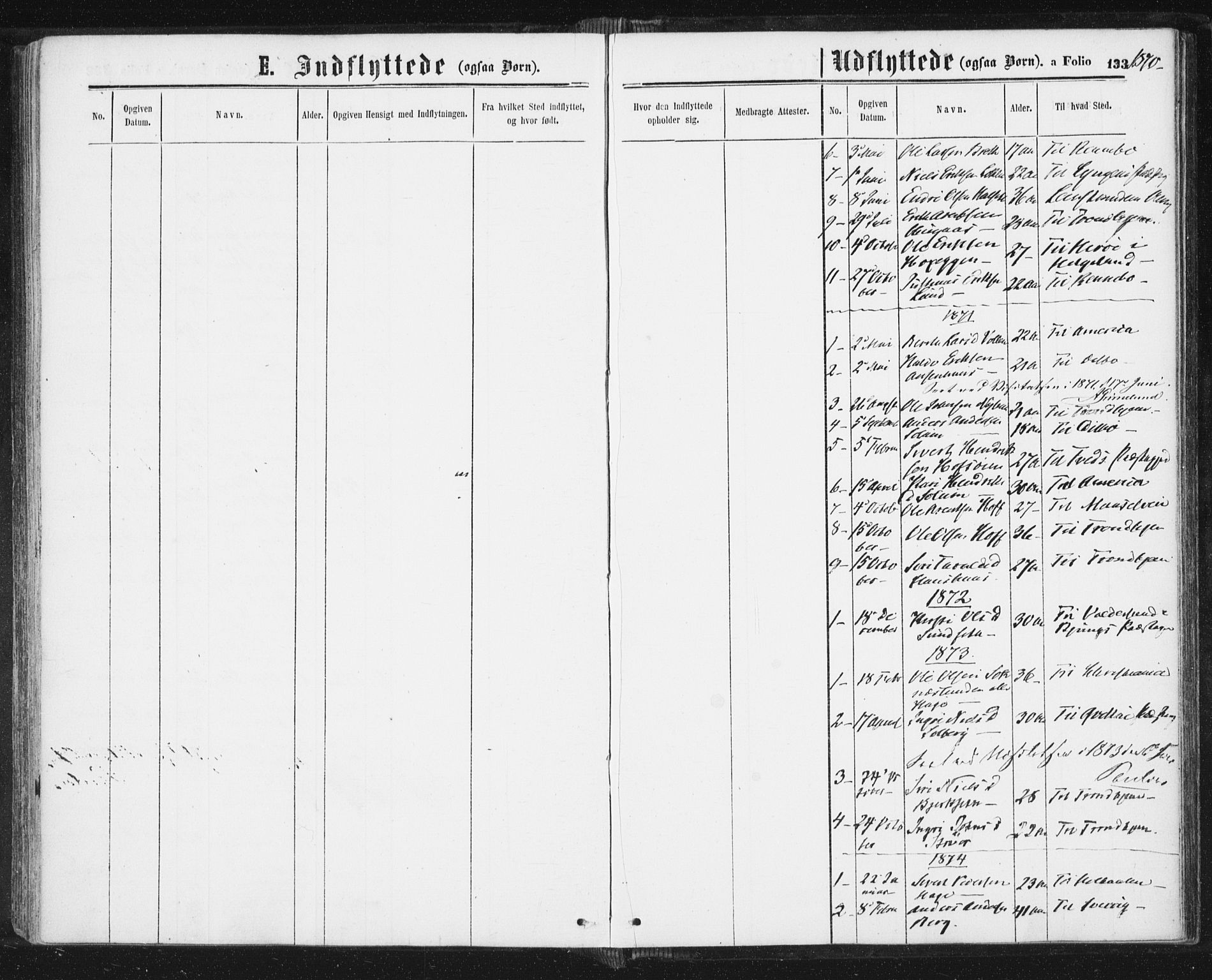 Ministerialprotokoller, klokkerbøker og fødselsregistre - Sør-Trøndelag, SAT/A-1456/689/L1039: Ministerialbok nr. 689A04, 1865-1878, s. 133