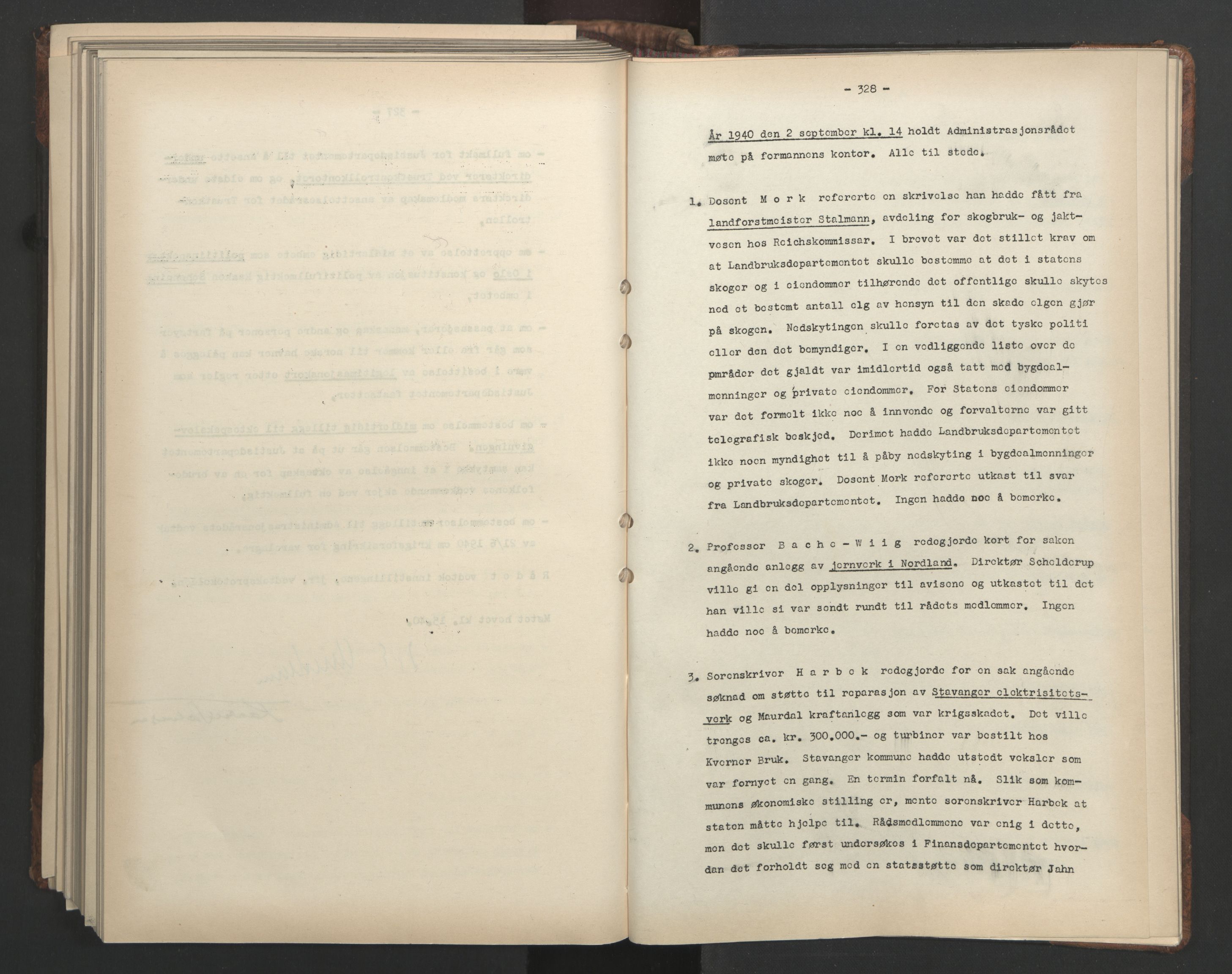 Administrasjonsrådet, RA/S-1004/A/L0001: Møteprotokoll med tillegg 15/4-25/9, 1940, s. 328