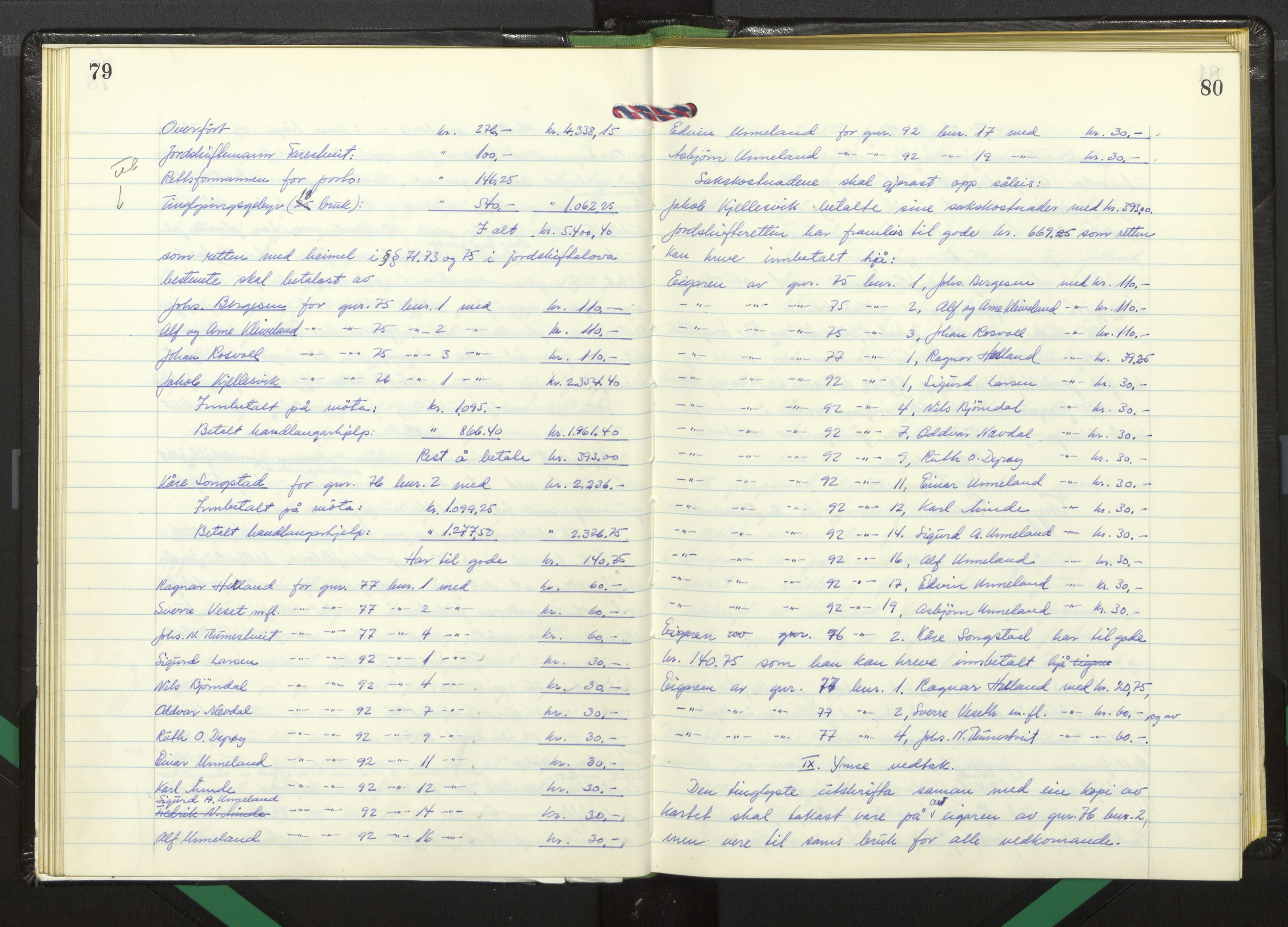 Hordaland jordskiftedøme - I Nordhordland jordskiftedistrikt, AV/SAB-A-6801/A/Aa/L0062: Forhandlingsprotokoll, 1975-1980, s. 79-80