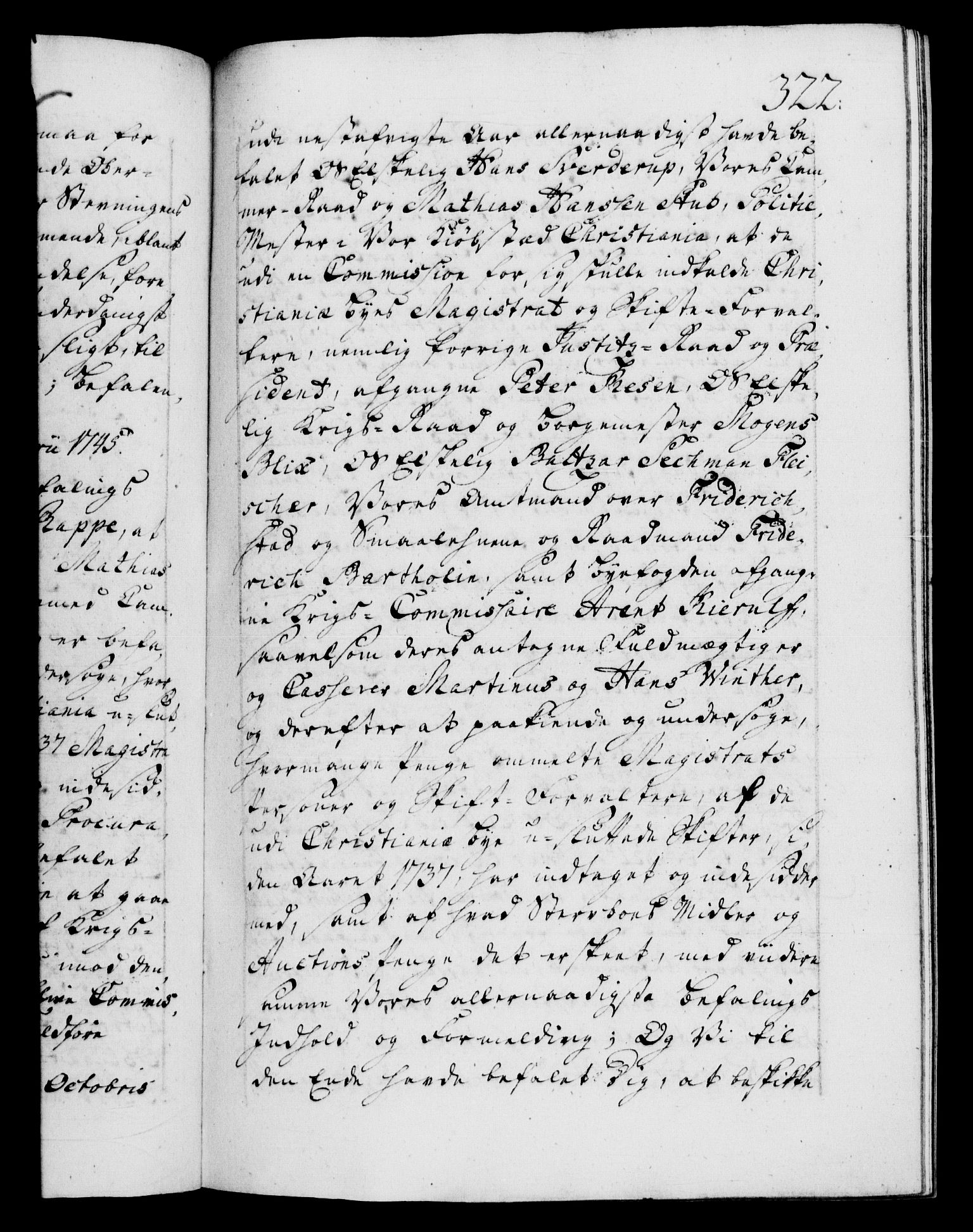 Danske Kanselli 1572-1799, AV/RA-EA-3023/F/Fc/Fca/Fcab/L0030: Norske tegnelser, 1744-1746, s. 322a