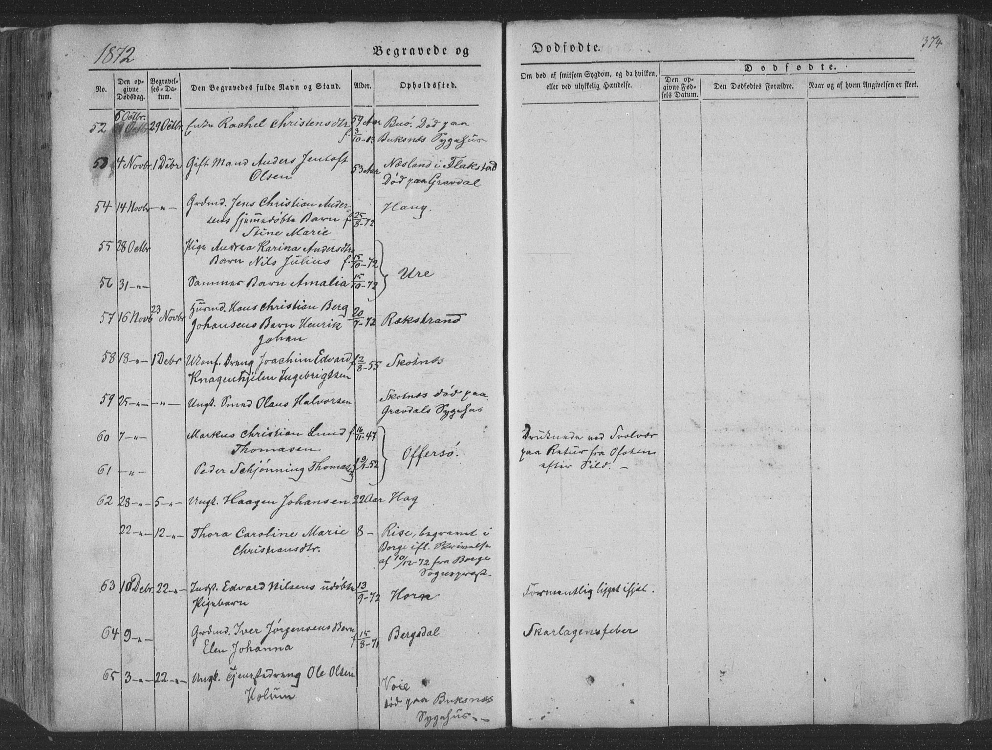 Ministerialprotokoller, klokkerbøker og fødselsregistre - Nordland, AV/SAT-A-1459/881/L1165: Klokkerbok nr. 881C02, 1854-1876, s. 374