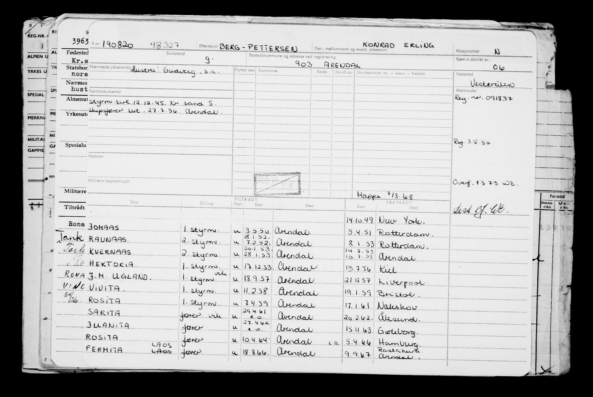 Direktoratet for sjømenn, AV/RA-S-3545/G/Gb/L0184: Hovedkort, 1920, s. 430