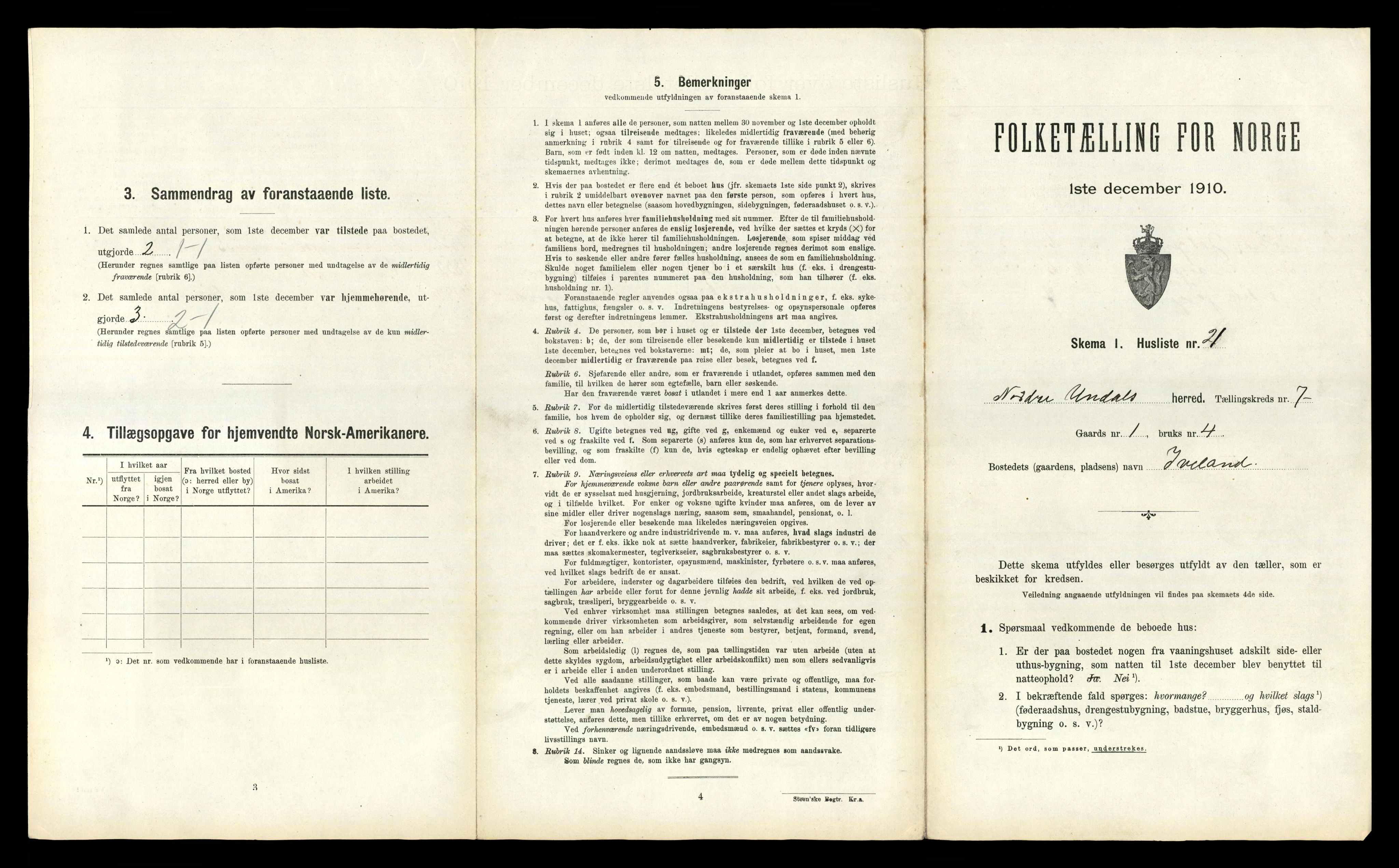 RA, Folketelling 1910 for 1028 Nord-Audnedal herred, 1910, s. 698