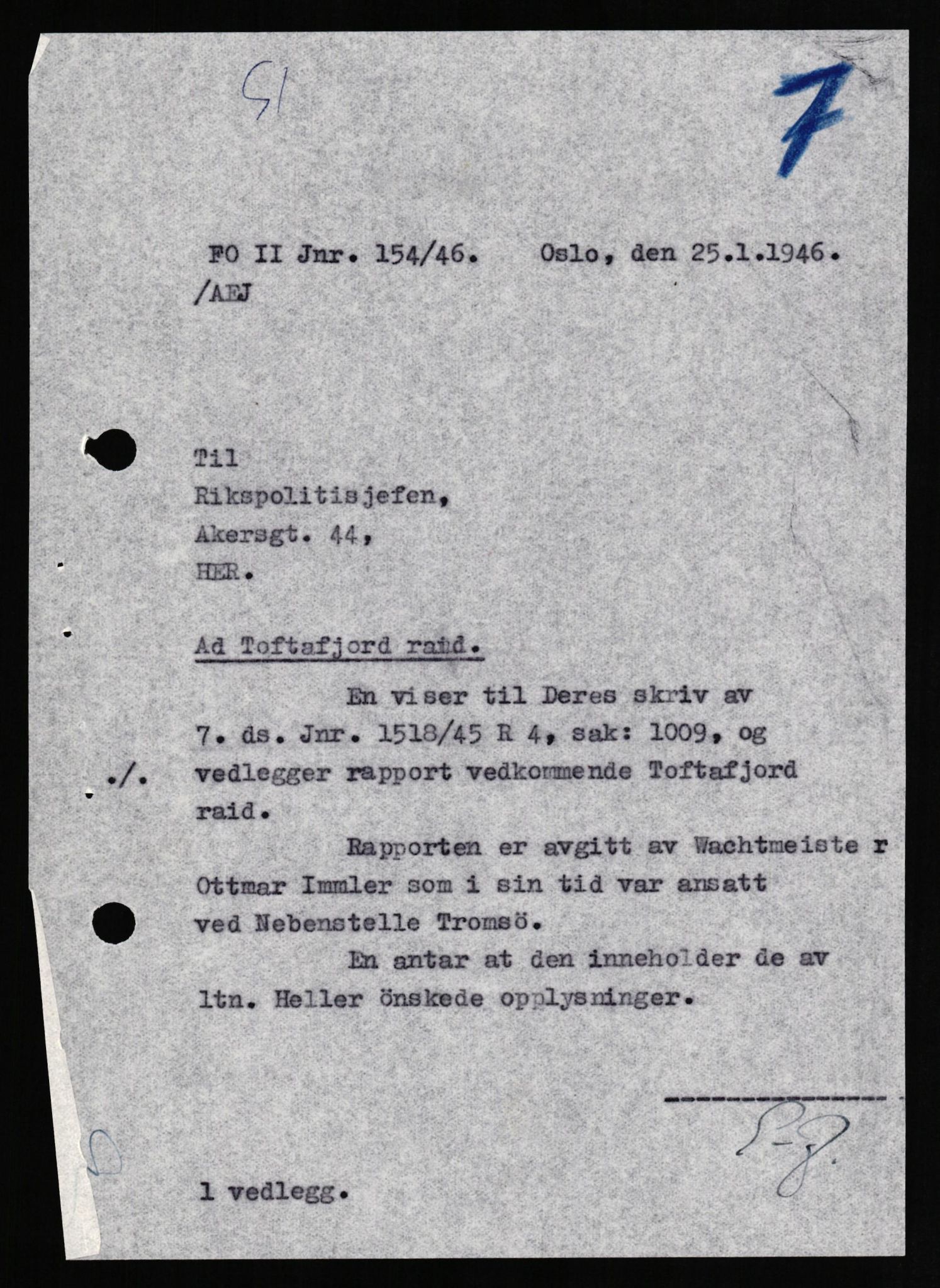 Forsvaret, Forsvarets overkommando II, RA/RAFA-3915/D/Db/L0014: CI Questionaires. Tyske okkupasjonsstyrker i Norge. Tyskere., 1945-1946, s. 390