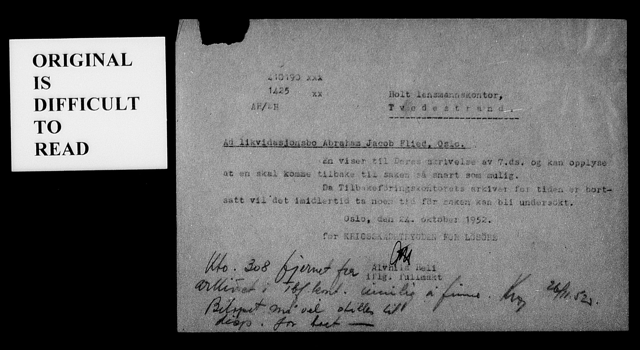 Justisdepartementet, Tilbakeføringskontoret for inndratte formuer, RA/S-1564/H/Hc/Hcc/L0936: --, 1945-1947, s. 433