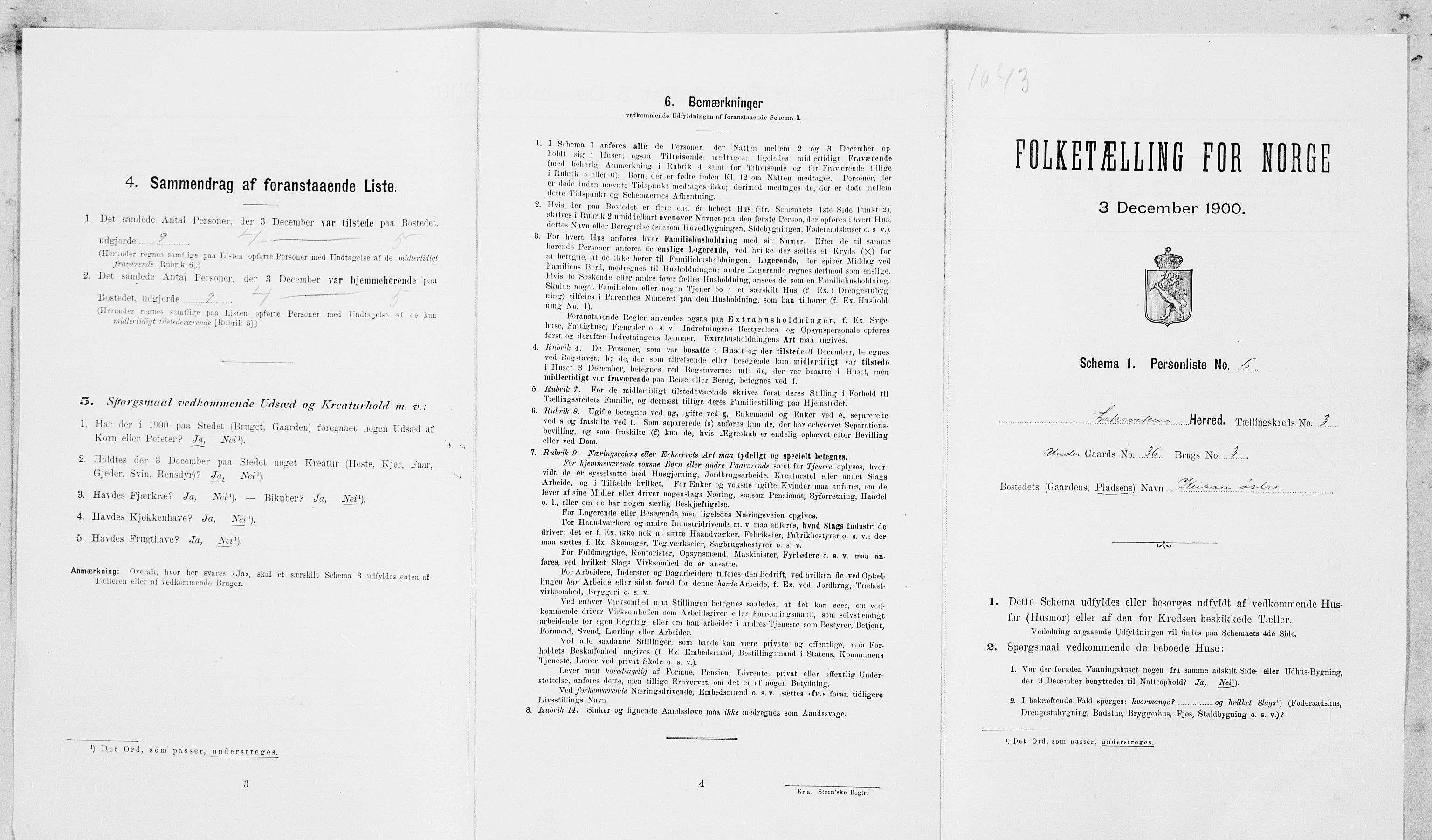 SAT, Folketelling 1900 for 1718 Leksvik herred, 1900, s. 350