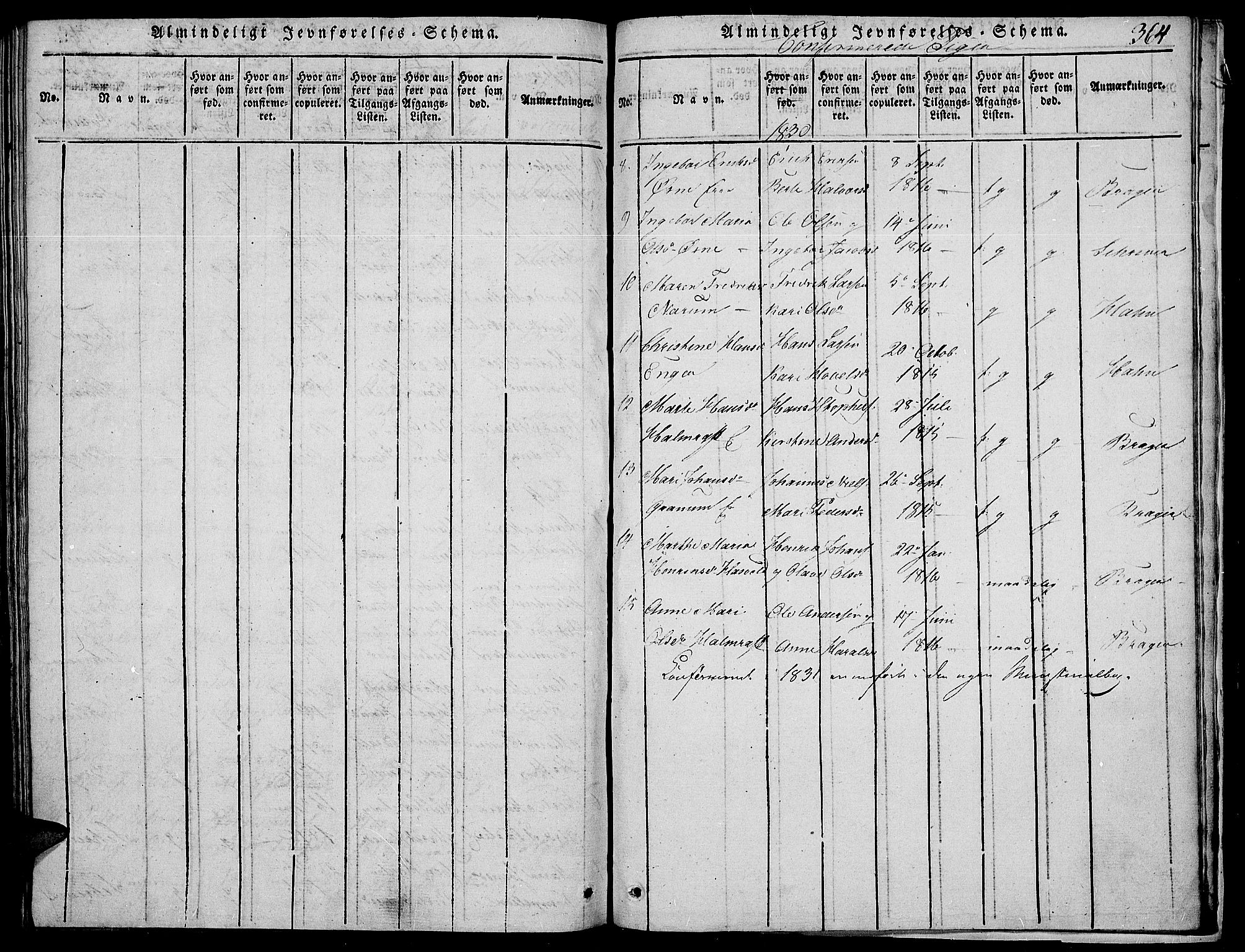 Land prestekontor, SAH/PREST-120/H/Ha/Haa/L0007: Ministerialbok nr. 7, 1814-1830, s. 364