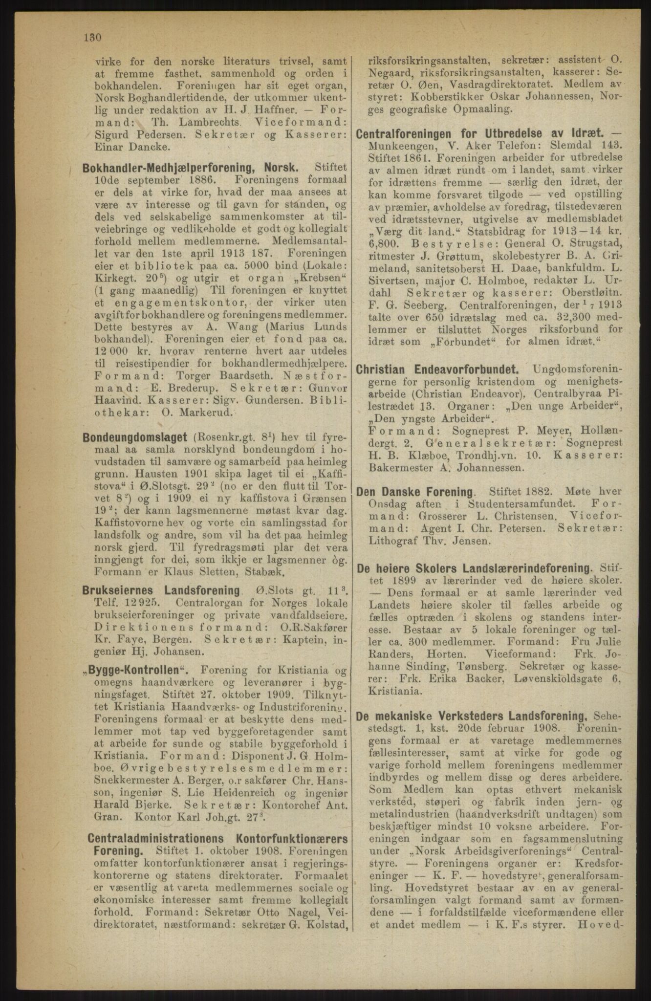 Kristiania/Oslo adressebok, PUBL/-, 1914, s. 130