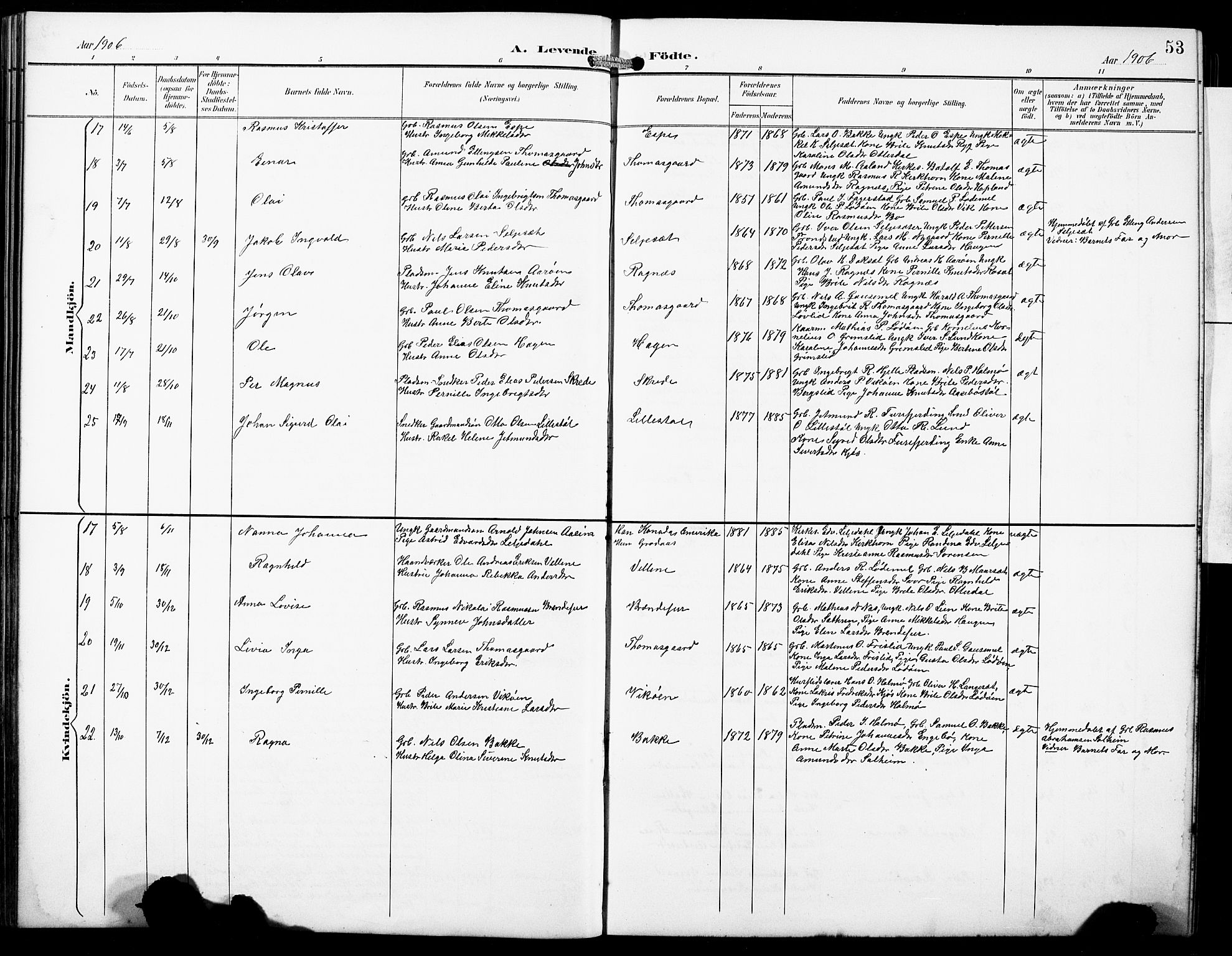 Hornindal sokneprestembete, AV/SAB-A-82401/H/Hab: Klokkerbok nr. A 2, 1894-1927, s. 53