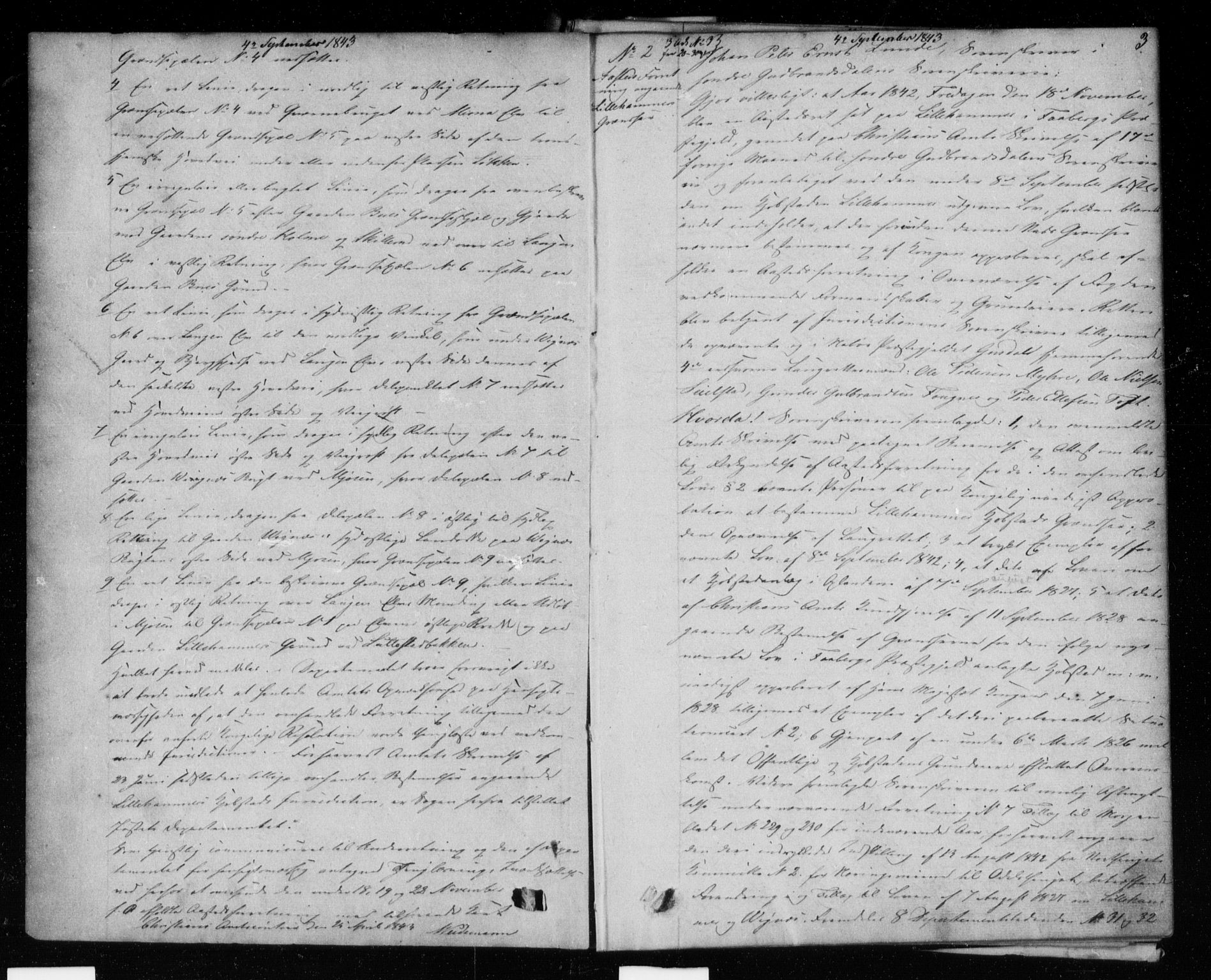 Lillehammer byfogd og byskriver, AV/SAH-TING-040/H/Hb/L0001: Pantebok nr. 1, 1843-1869, s. 2-3