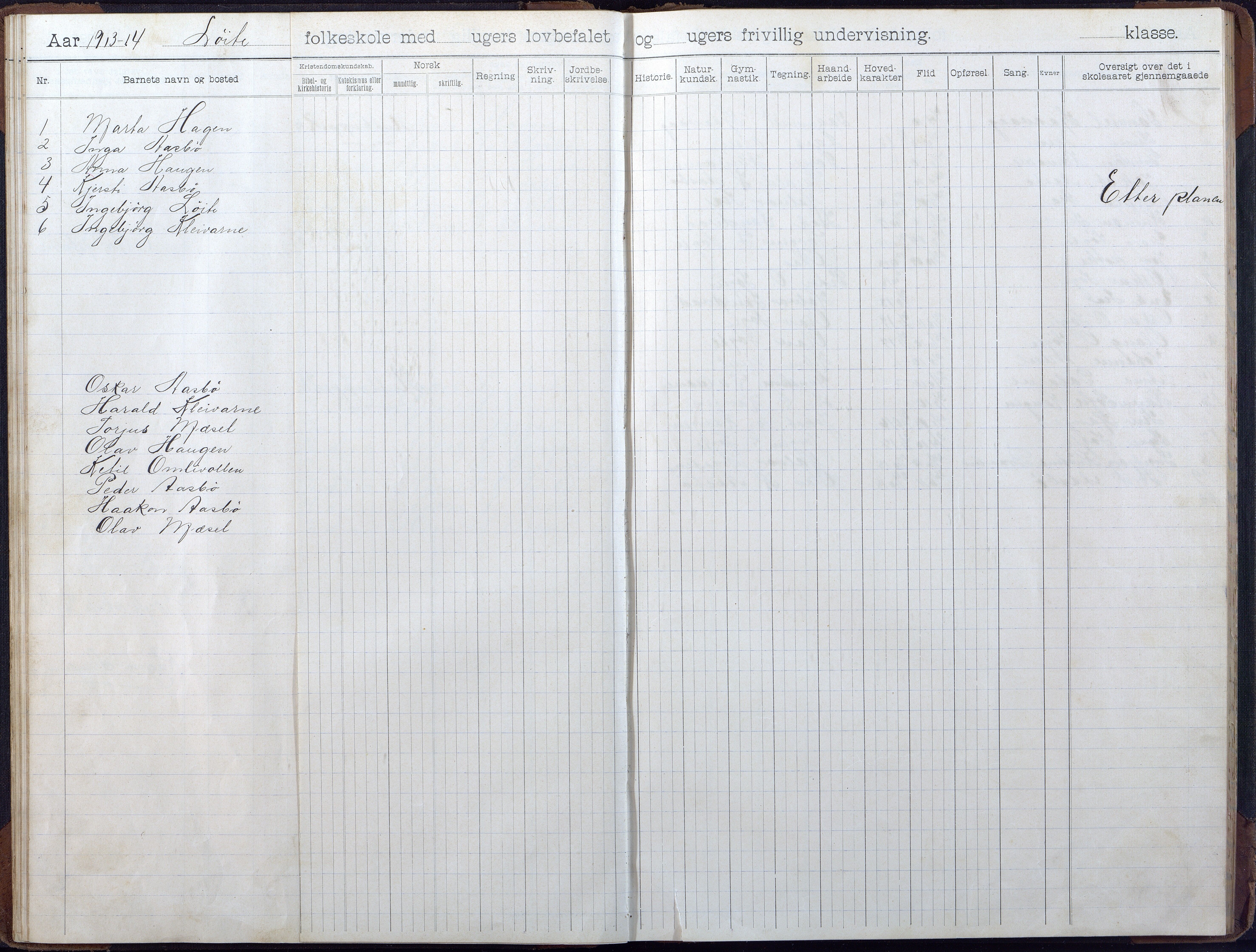 Gjerstad Kommune, Løite Skole, AAKS/KA0911-550c/F02/L0001: Skoleprotokoll, 1903-1914