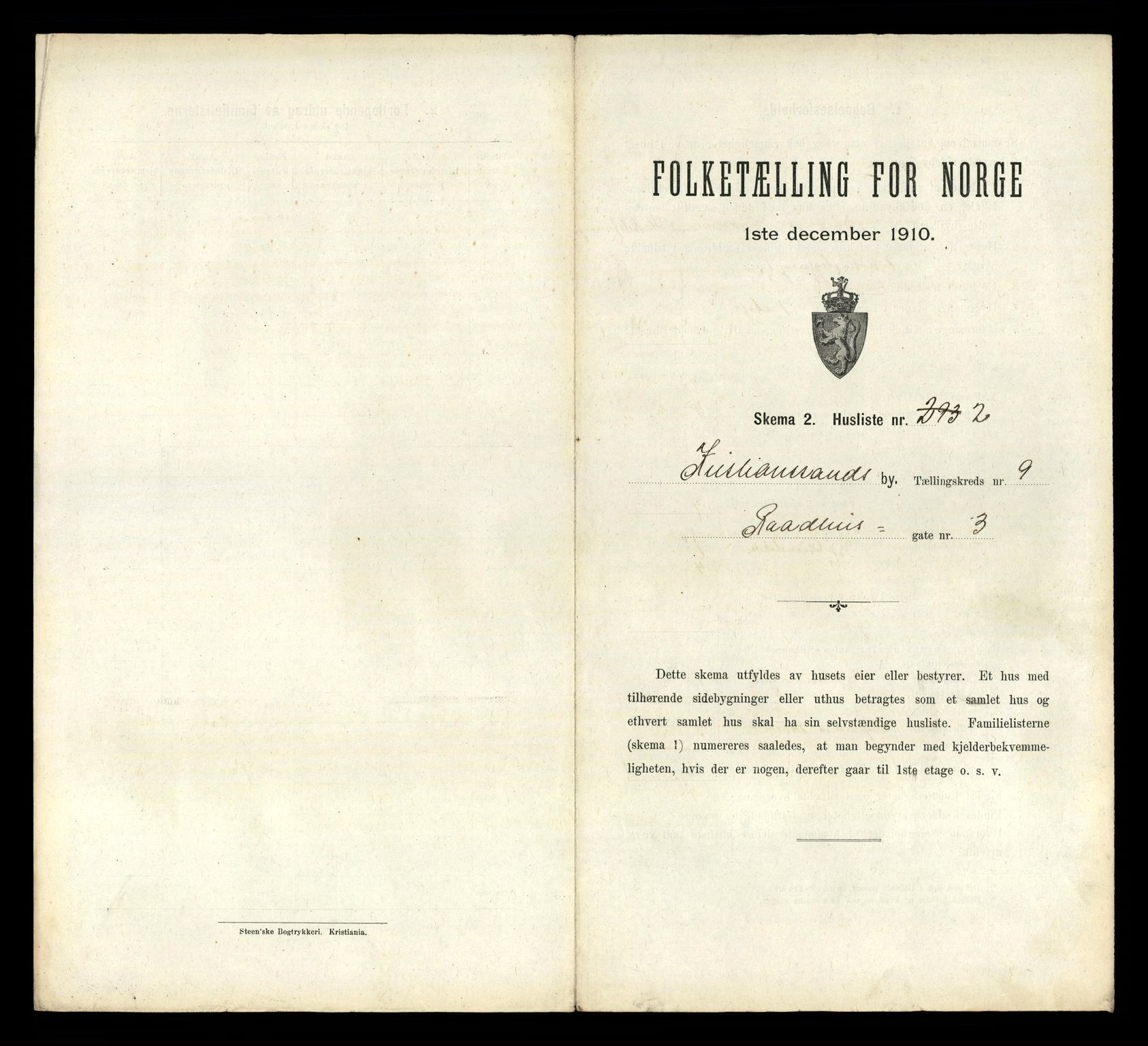 RA, Folketelling 1910 for 1001 Kristiansand kjøpstad, 1910, s. 1994