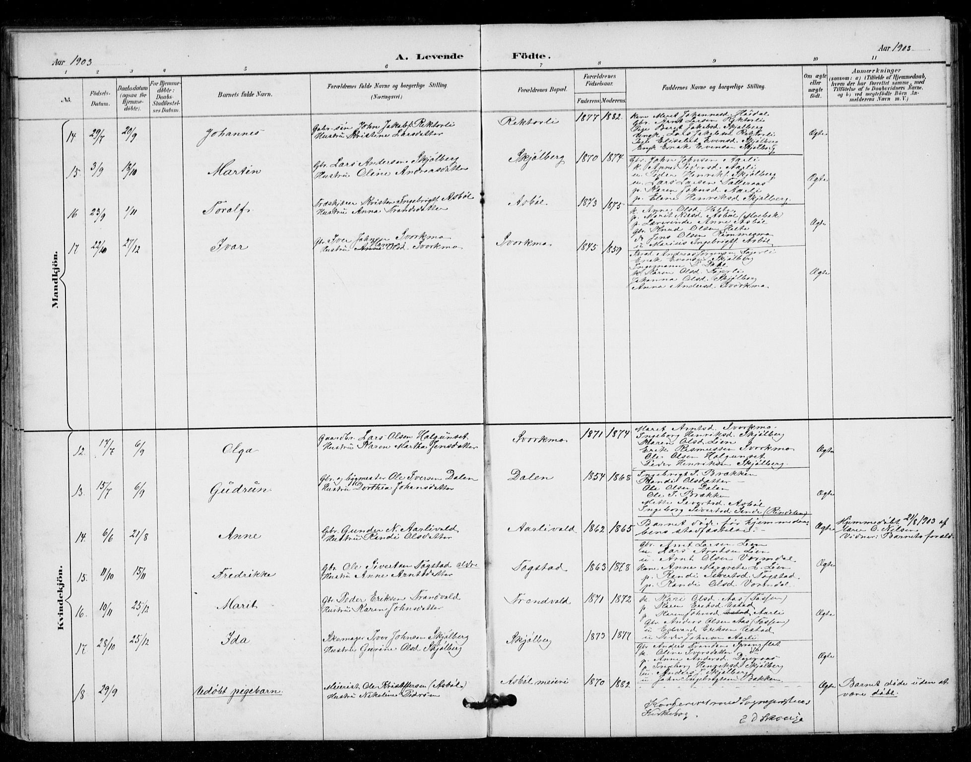 Ministerialprotokoller, klokkerbøker og fødselsregistre - Sør-Trøndelag, SAT/A-1456/671/L0841: Ministerialbok nr. 671A03, 1893-1915