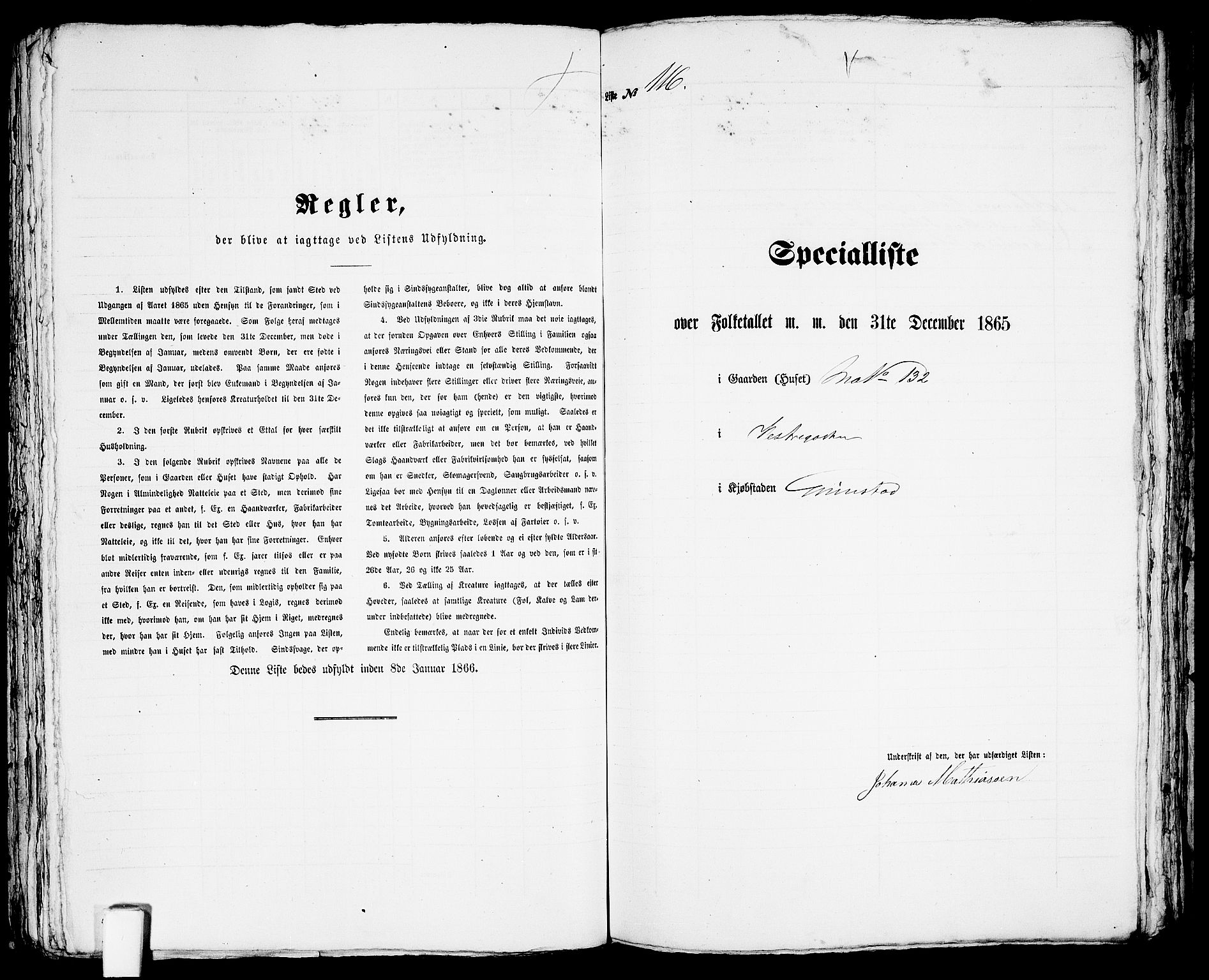 RA, Folketelling 1865 for 0904B Fjære prestegjeld, Grimstad kjøpstad, 1865, s. 237