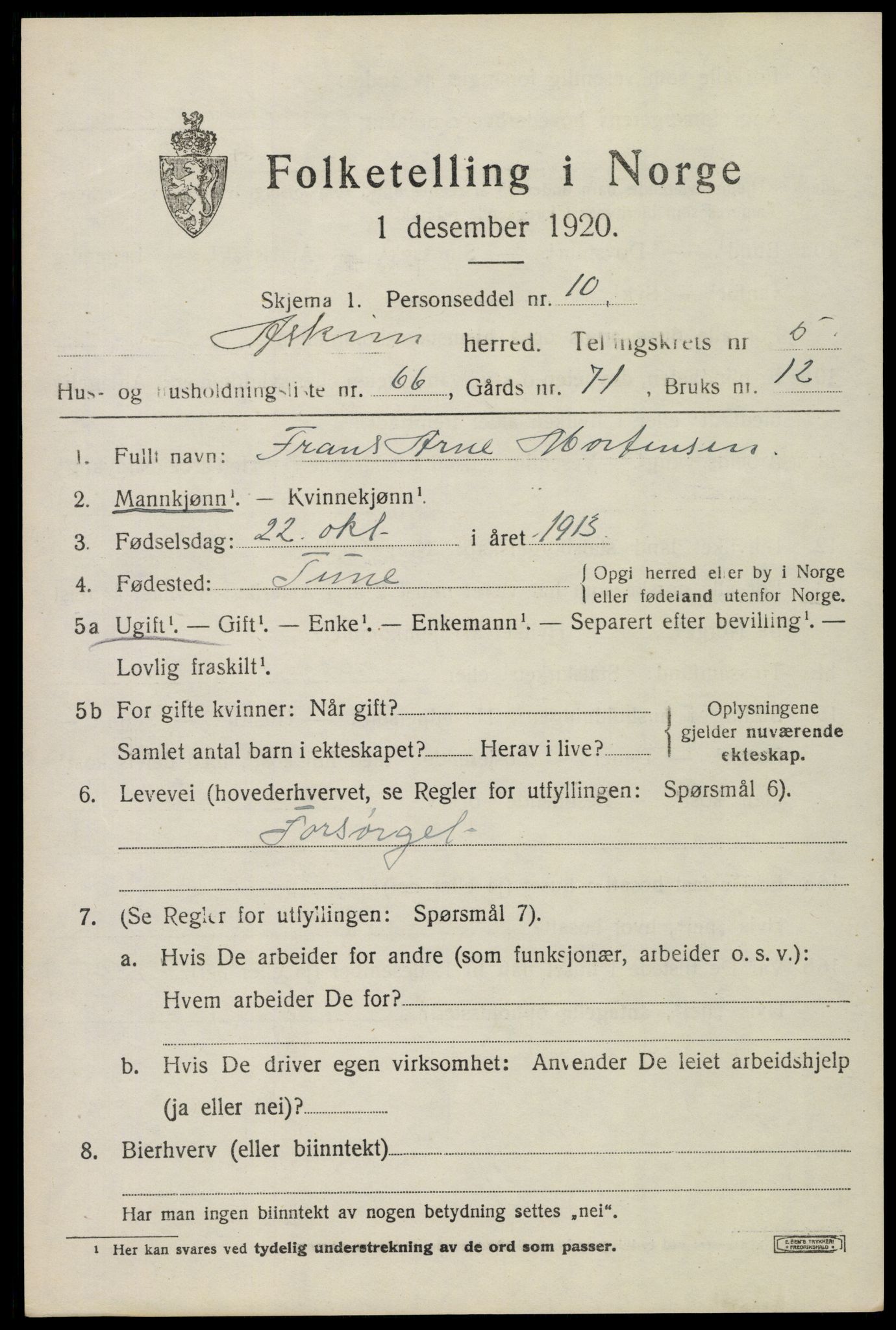 SAO, Folketelling 1920 for 0124 Askim herred, 1920, s. 10349