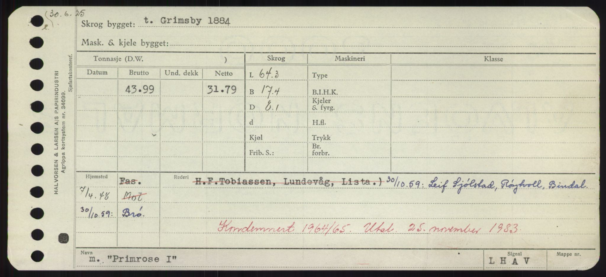 Sjøfartsdirektoratet med forløpere, Skipsmålingen, RA/S-1627/H/Hd/L0029: Fartøy, P, s. 567