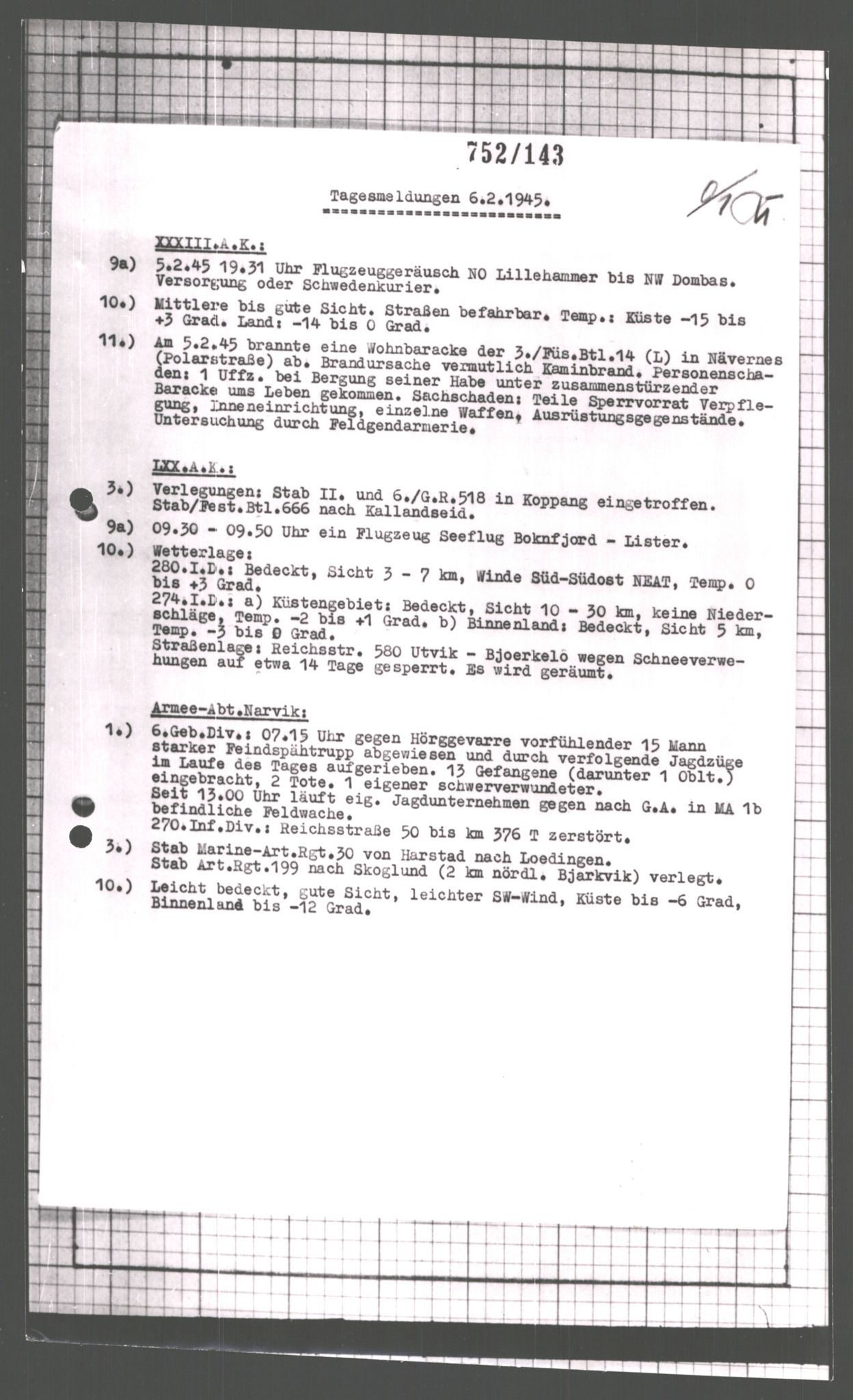 Forsvarets Overkommando. 2 kontor. Arkiv 11.4. Spredte tyske arkivsaker, AV/RA-RAFA-7031/D/Dar/Dara/L0007: Krigsdagbøker for 20. Gebirgs-Armee-Oberkommando (AOK 20), 1945, s. 172