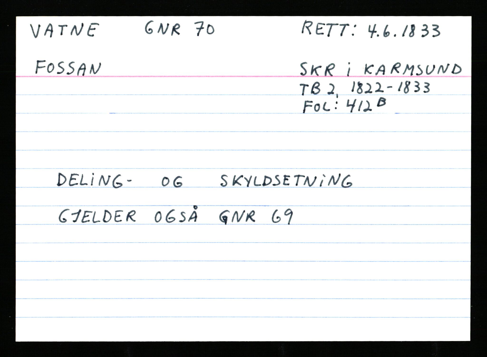 Statsarkivet i Stavanger, AV/SAST-A-101971/03/Y/Ym/L0065: Åstedskort sortert etter gårdsnavn: Vatland - Vervig, 1600-1950, s. 58