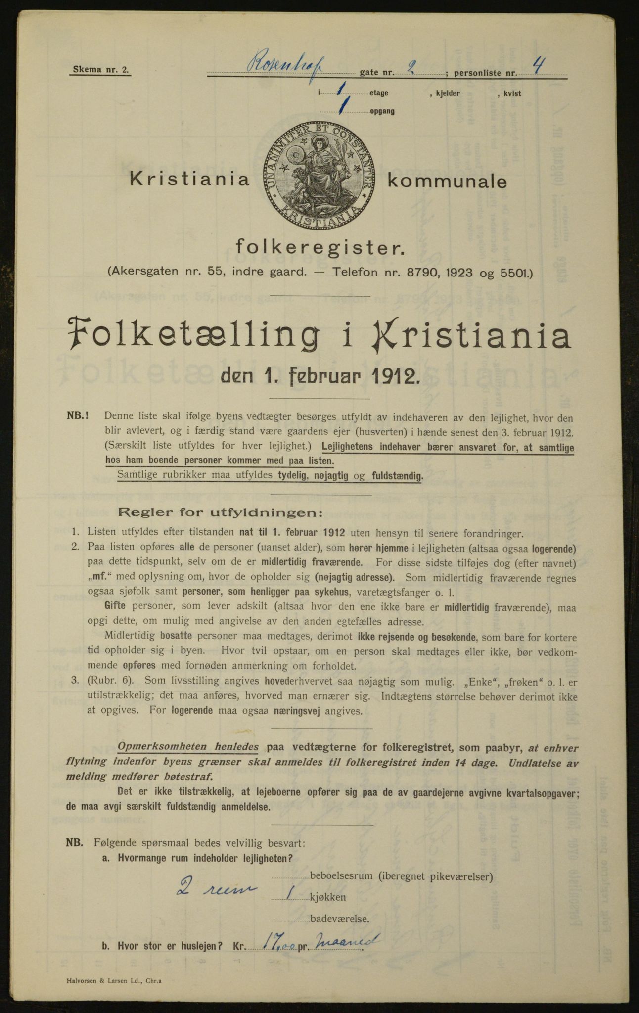 OBA, Kommunal folketelling 1.2.1912 for Kristiania, 1912, s. 83882