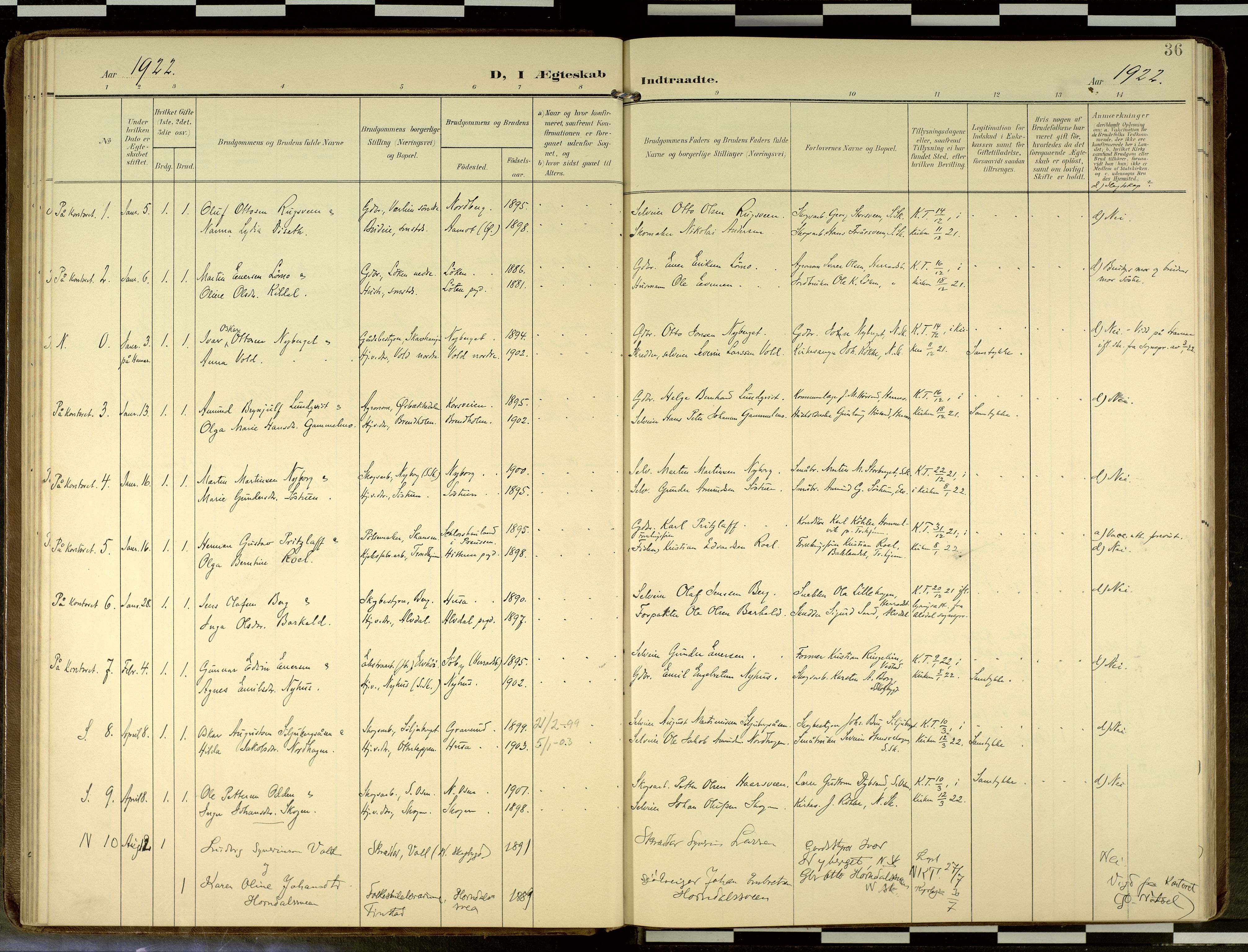 Elverum prestekontor, SAH/PREST-044/H/Ha/Haa/L0019: Ministerialbok nr. 19, 1903-1926, s. 36